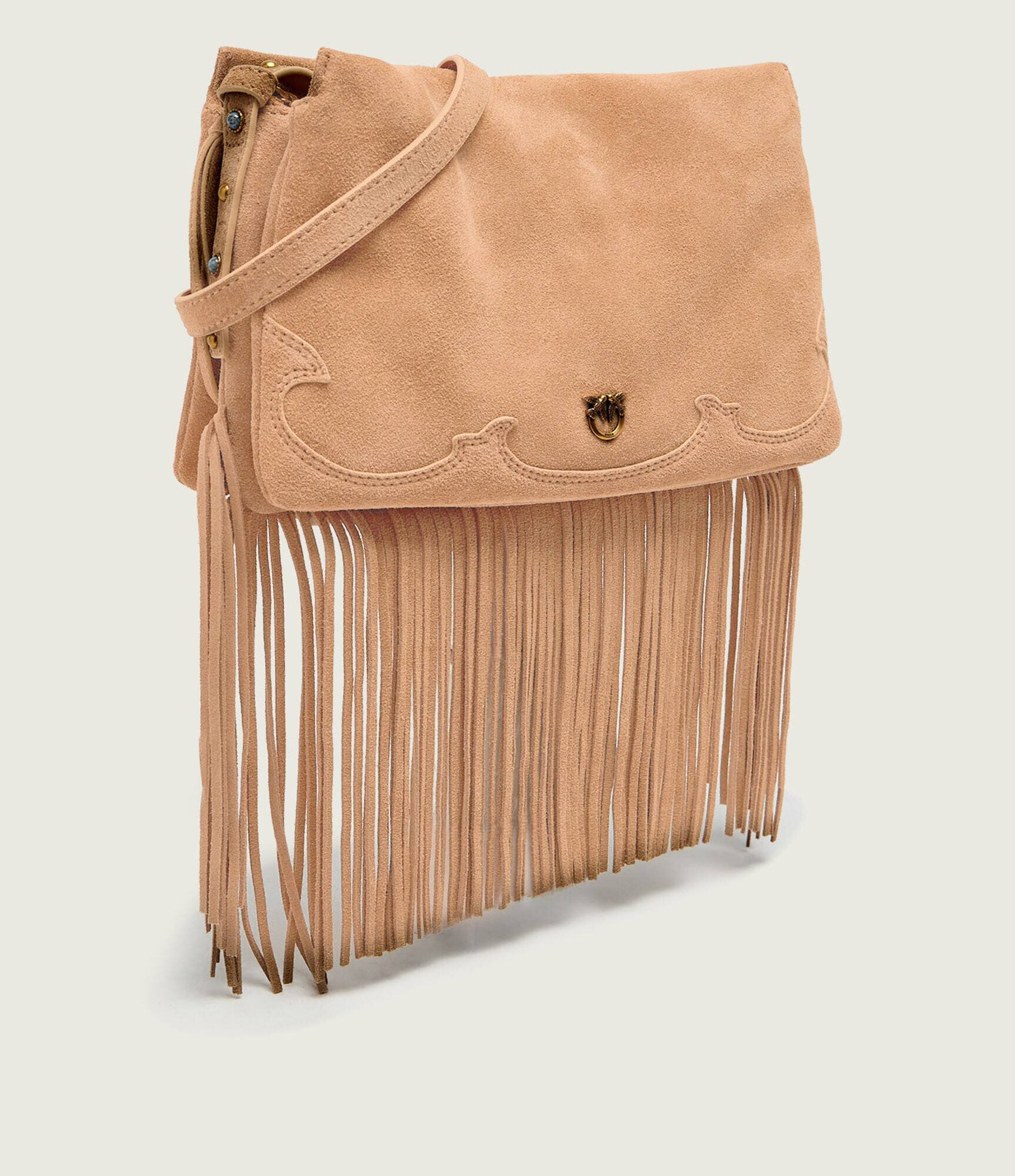 Pinko Geantă pe umăr TRIPLET MINI FRINGES | piele întoarsă