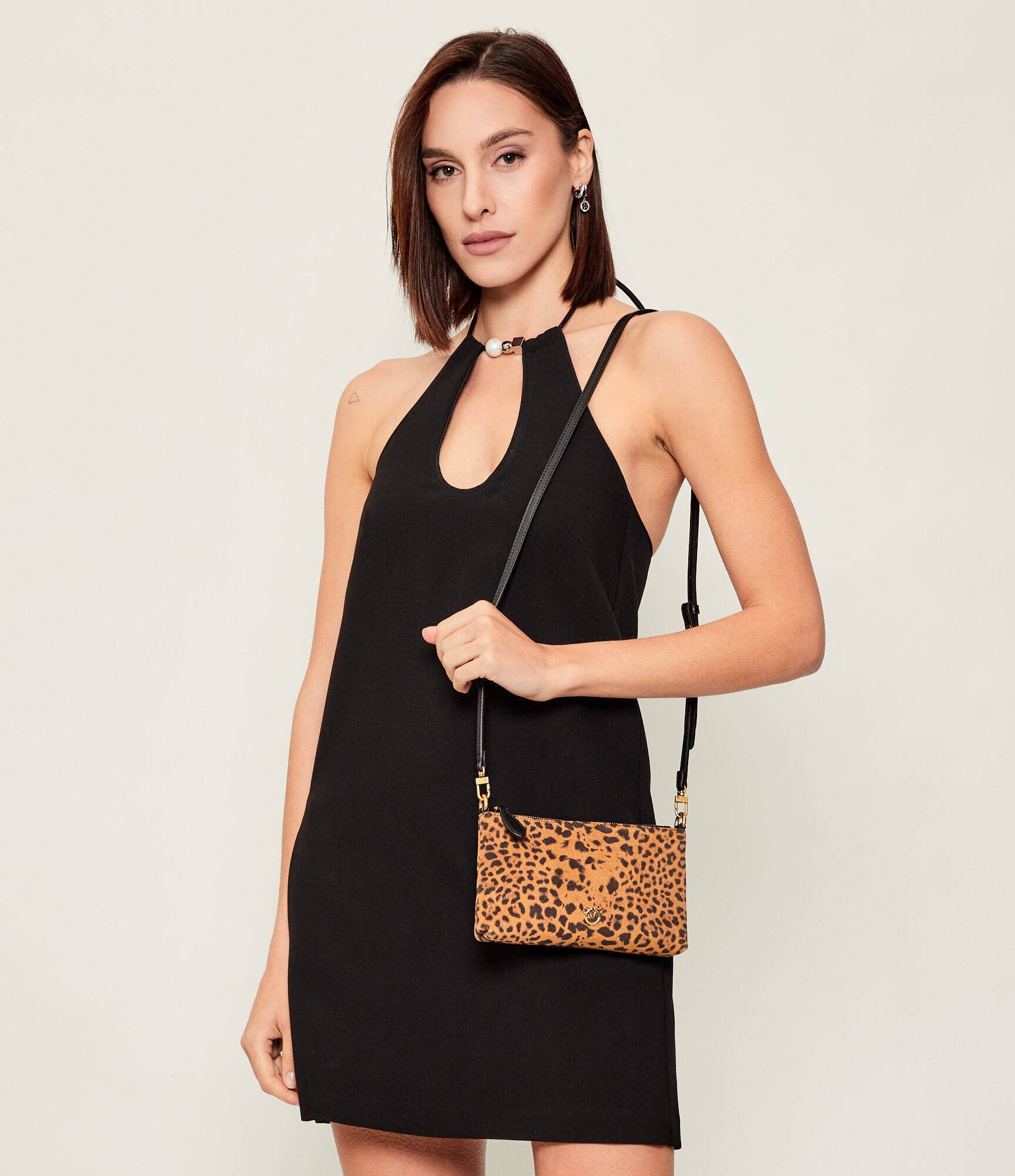 Pinko Geantă poștaș FLAT HORIZONTAL MINI | piele întoarsă