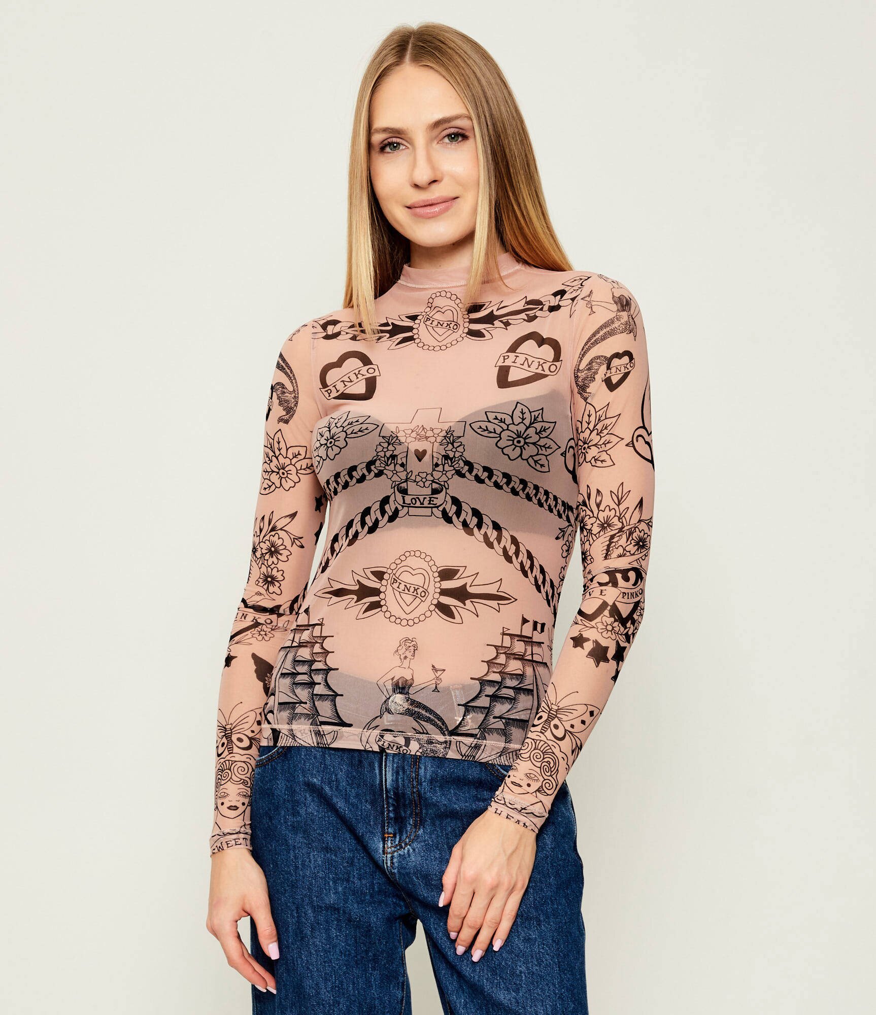 Pinko Guler înalt Mostarda | Slim Fit