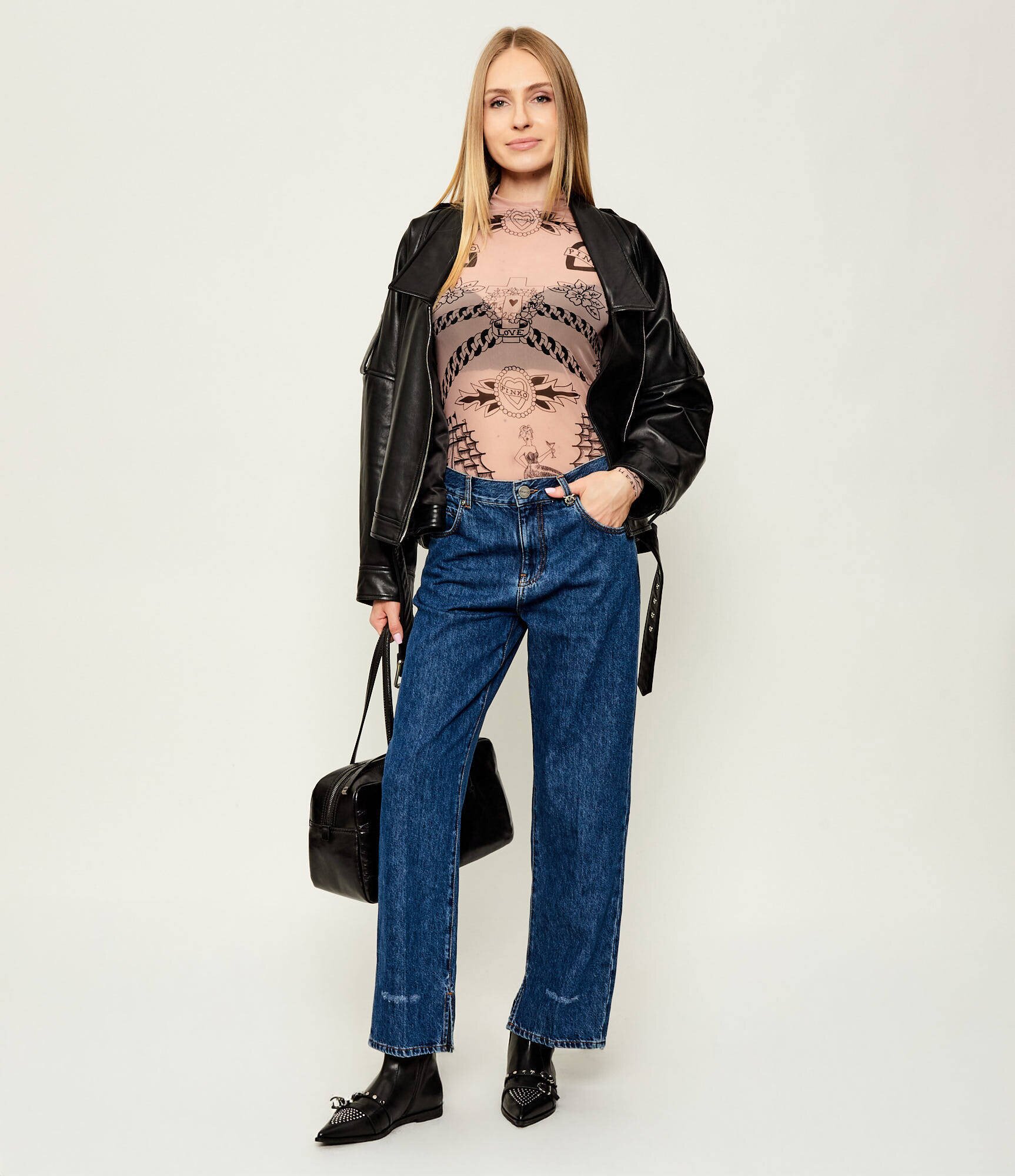 Pinko Guler înalt Mostarda | Slim Fit