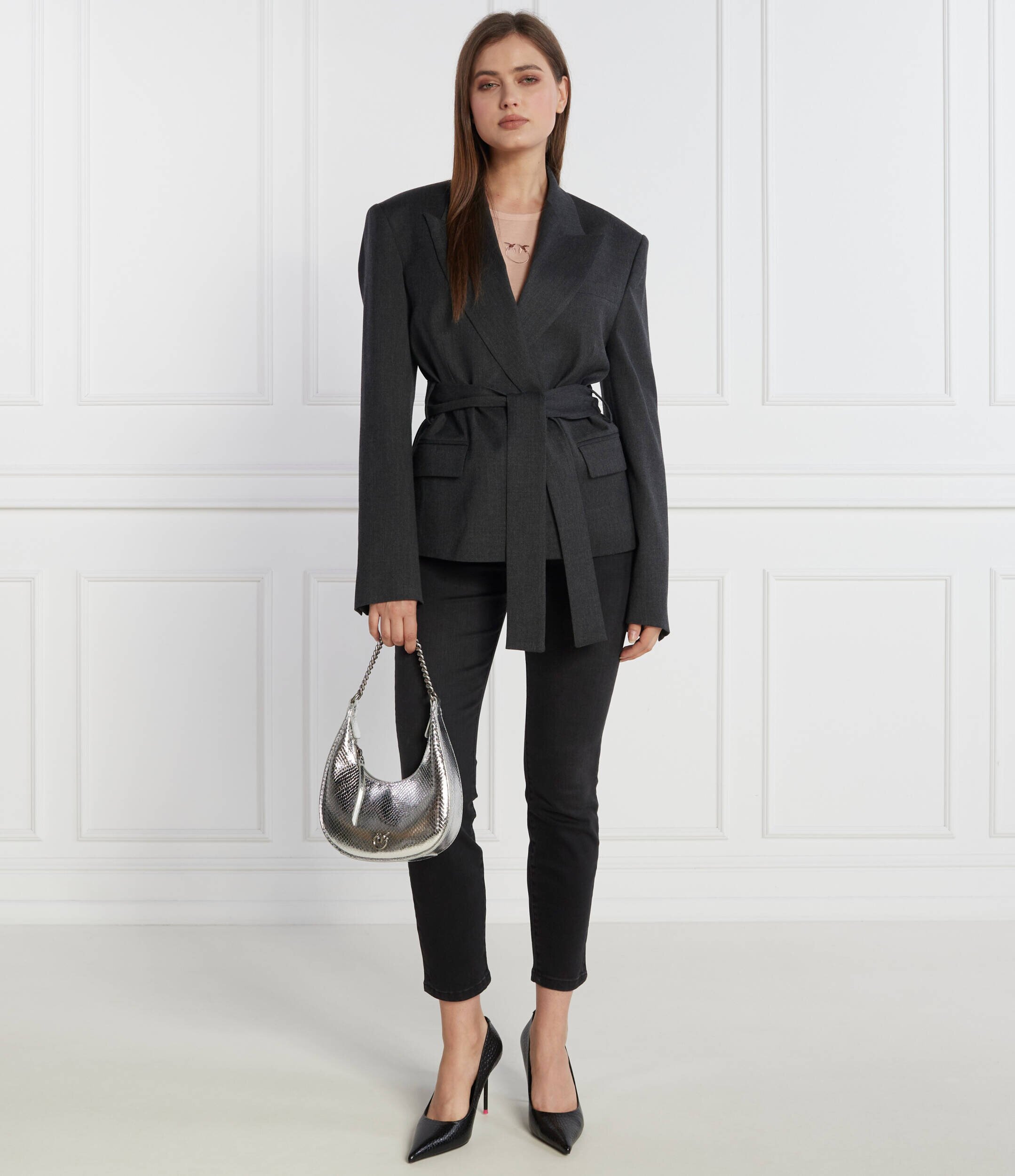 Pinko Hobo BRIOCHE HOBO MINI PELLE LAMINA