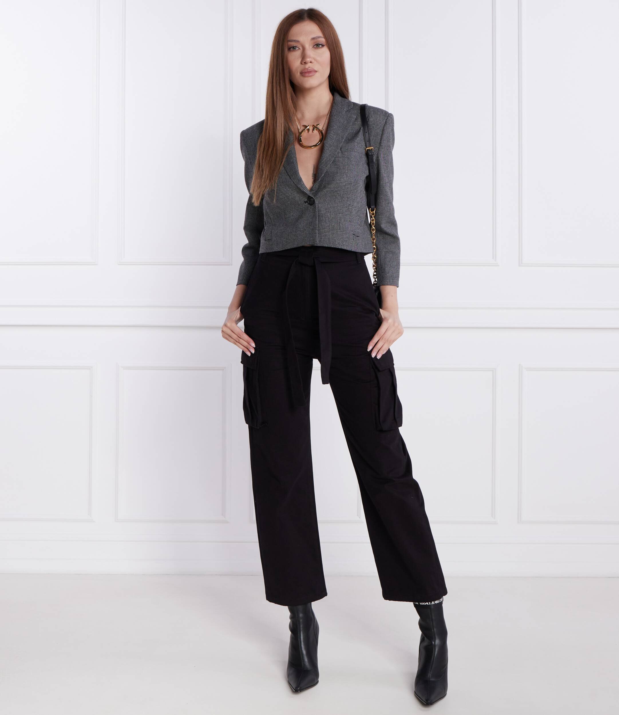 Pinko Jachetă | Cropped Fit cu adaos de lână