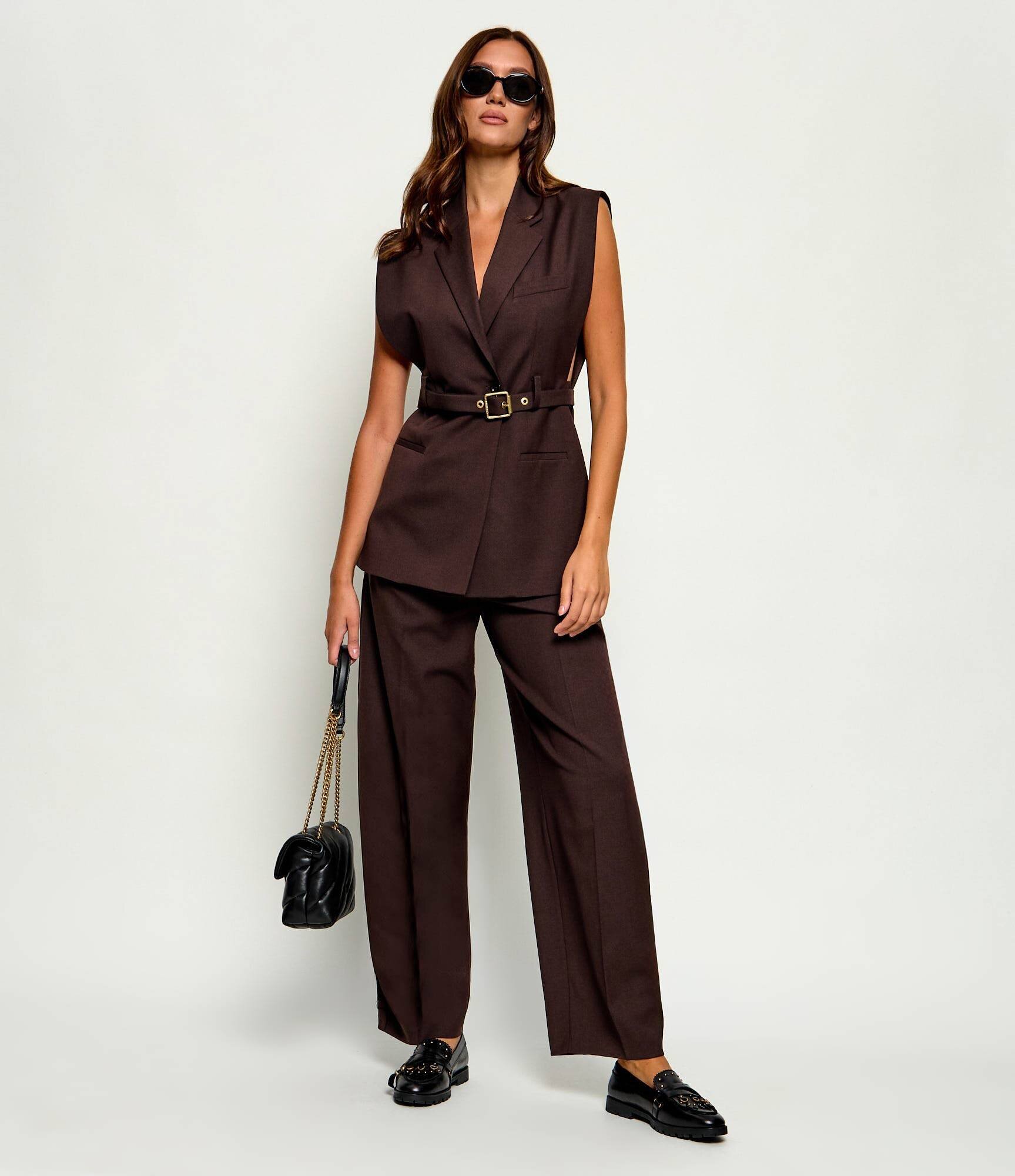 Pinko Pantaloni Balbino | Relaxed fit cu adaos de lână