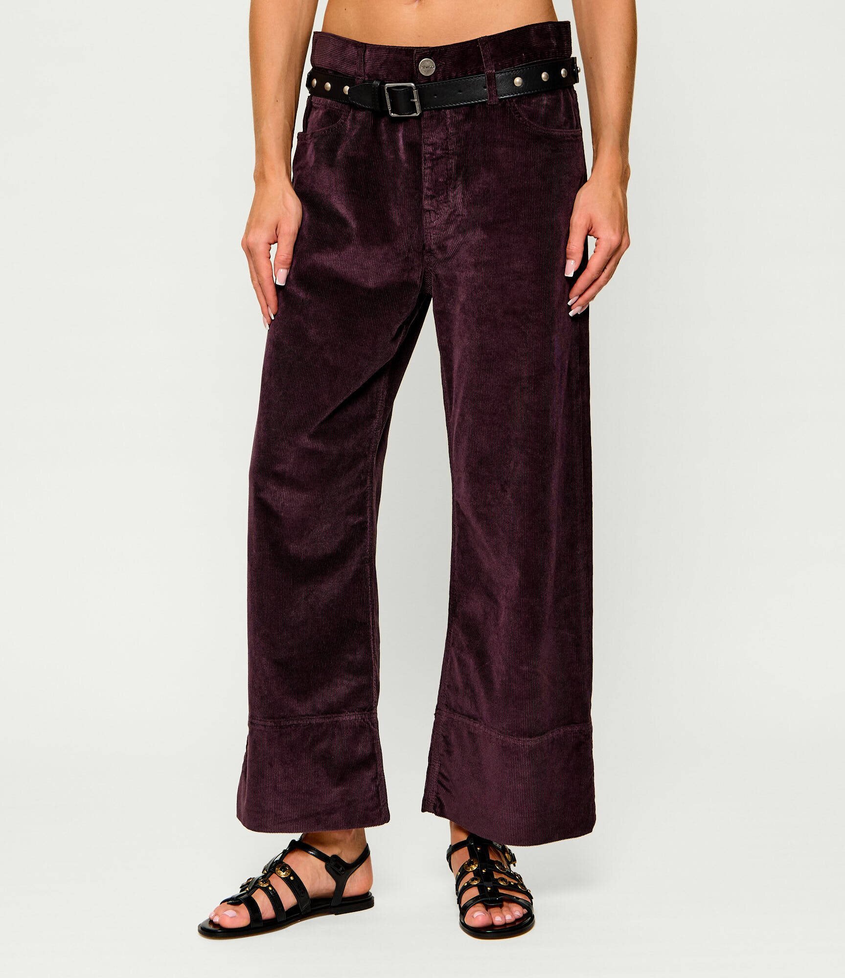 Pinko Pantaloni Cyntia | Relaxed fit | catifea reiată