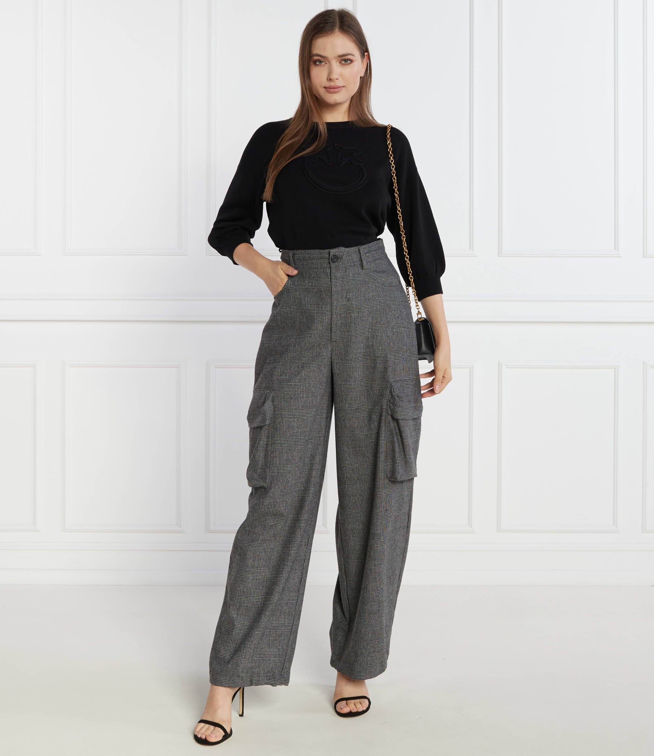 Pinko Pantaloni | flare fit cu adaos de lână