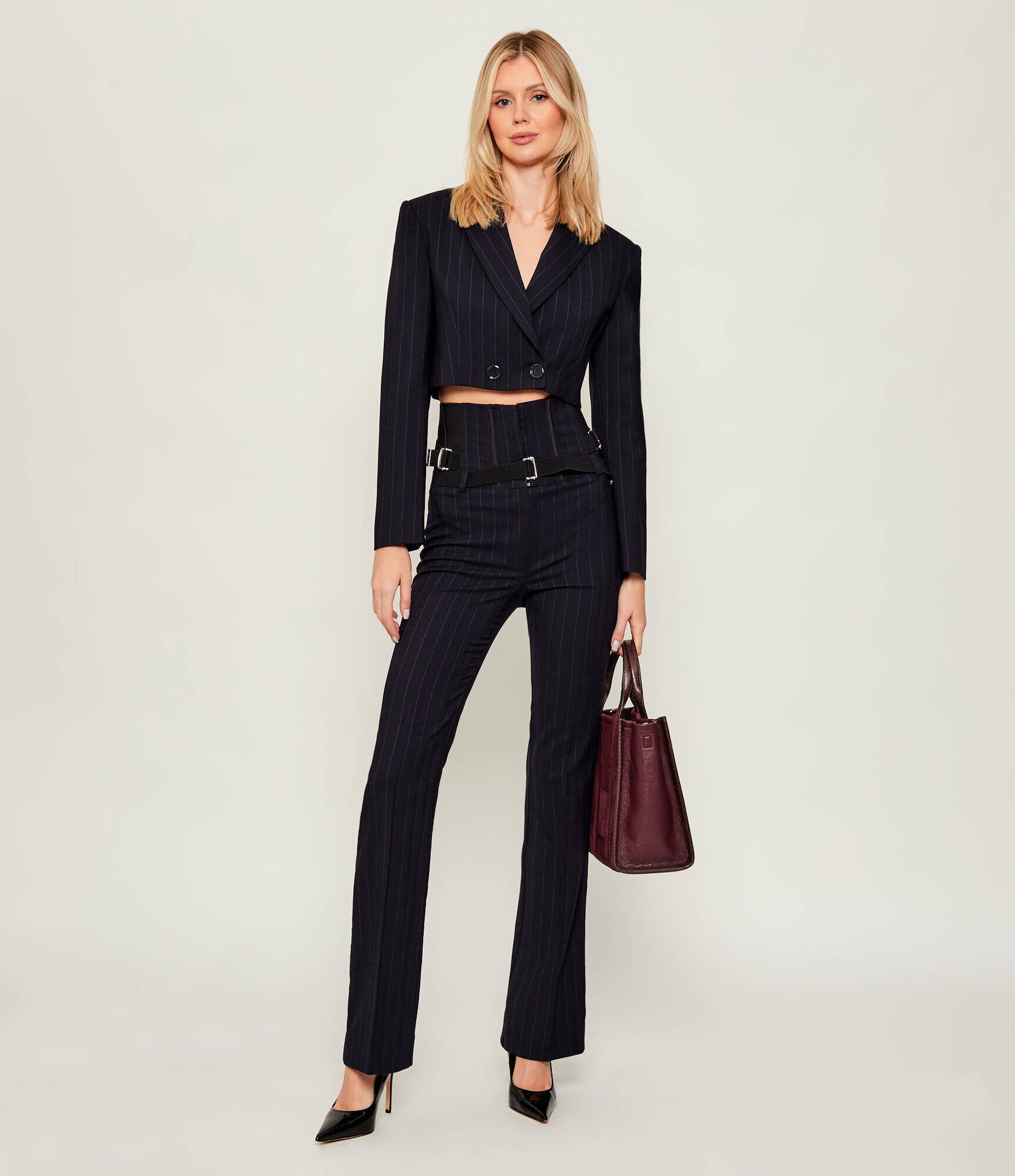 Pinko Pantaloni PIADINA | flare fit cu adaos de lână