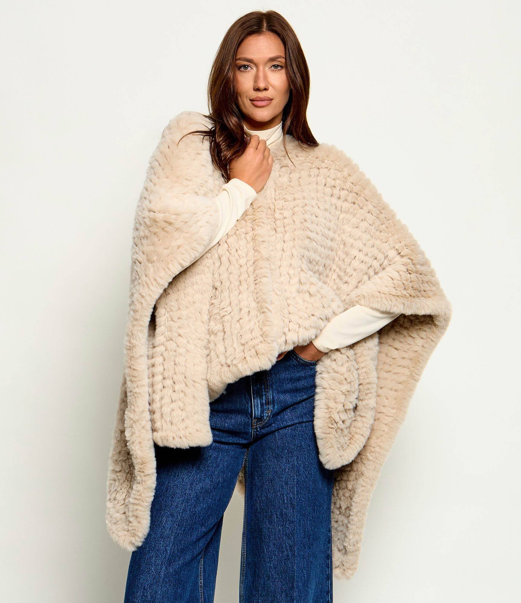 Pinko Poncho Ciliegio | Oversize fit cu adaos de lână