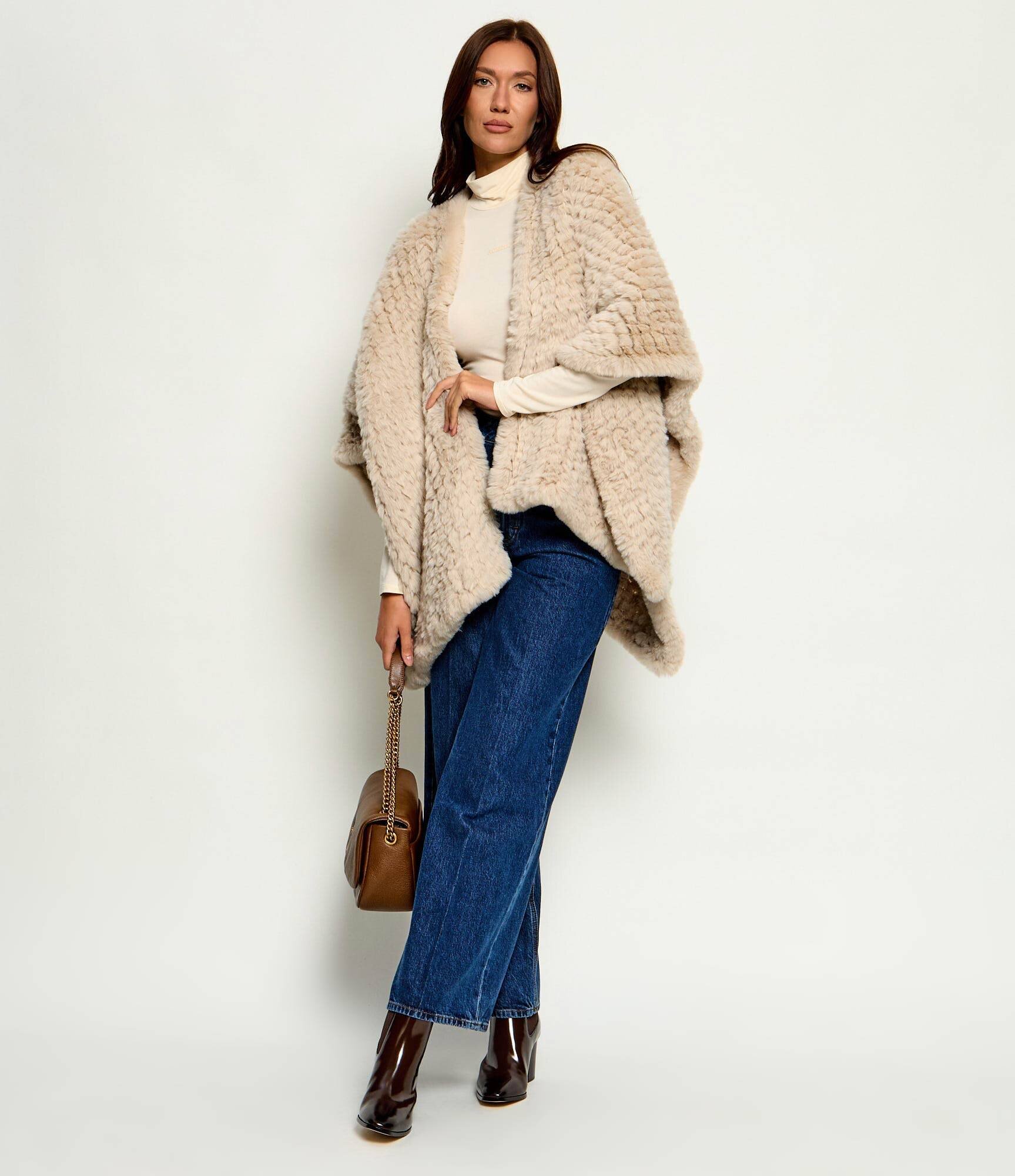 Pinko Poncho Ciliegio | Oversize fit cu adaos de lână