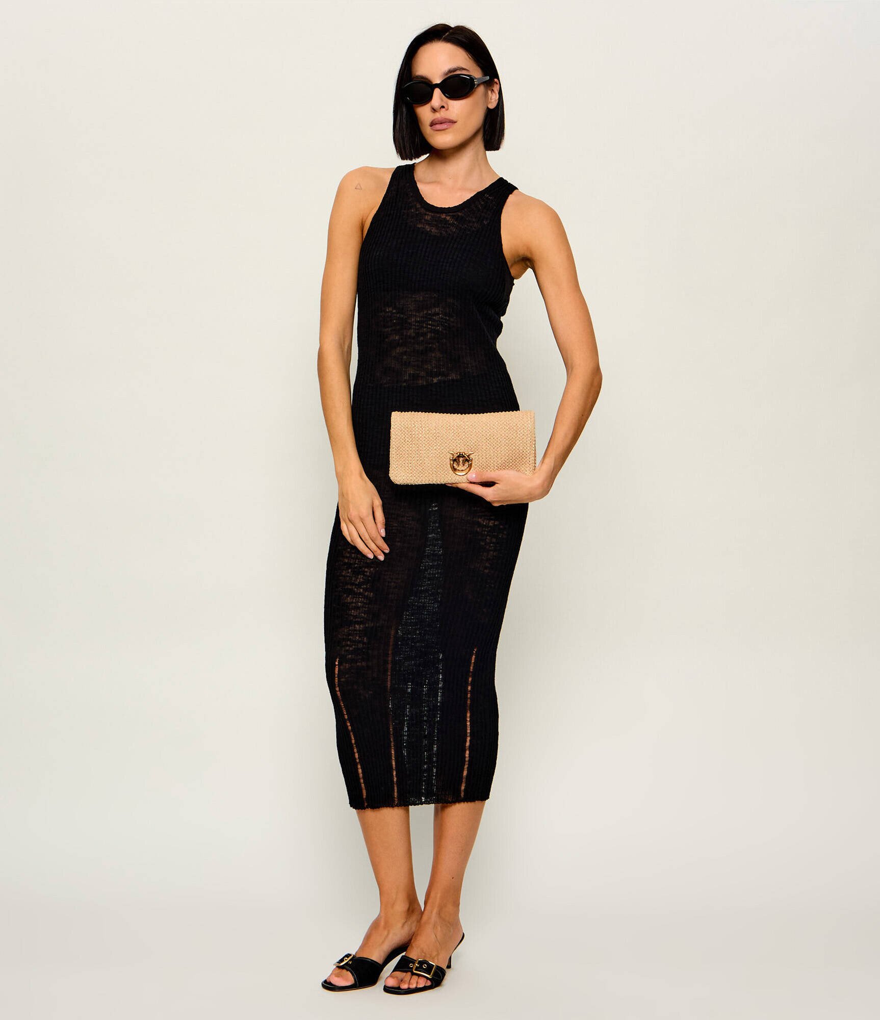 Pinko Poșetă plic CLICK SOFT HORIZONTAL CLASSIC cu adaos de piele