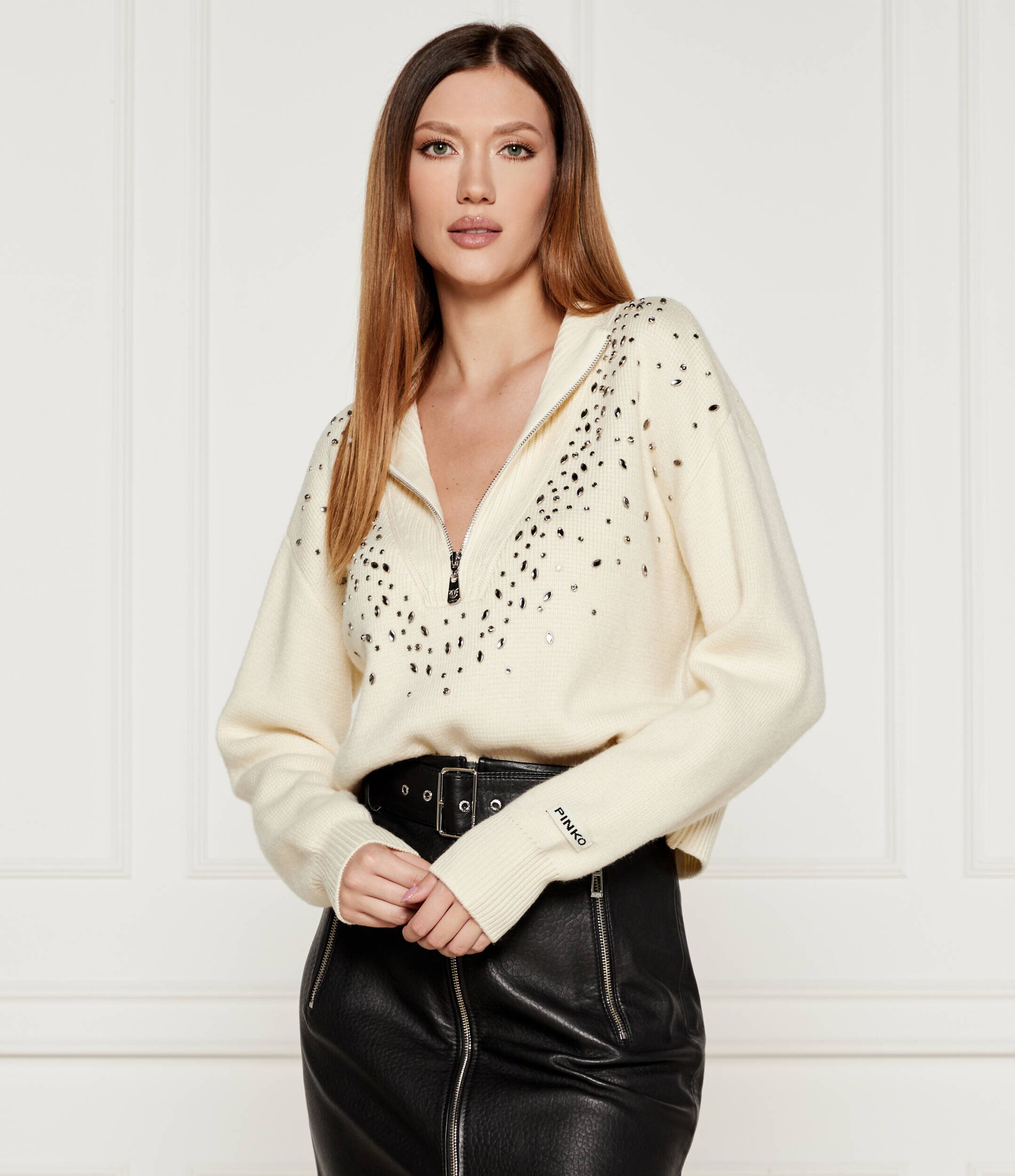 Pinko Pulover BOMBAY | Loose fit cu adaos de lână