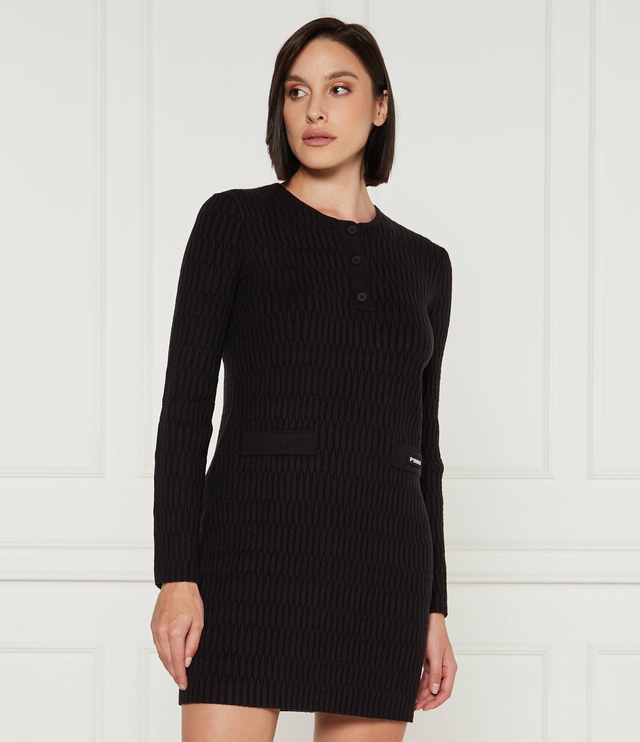 Pinko Rochie YORK CHOCOLATE cu adaos de lână
