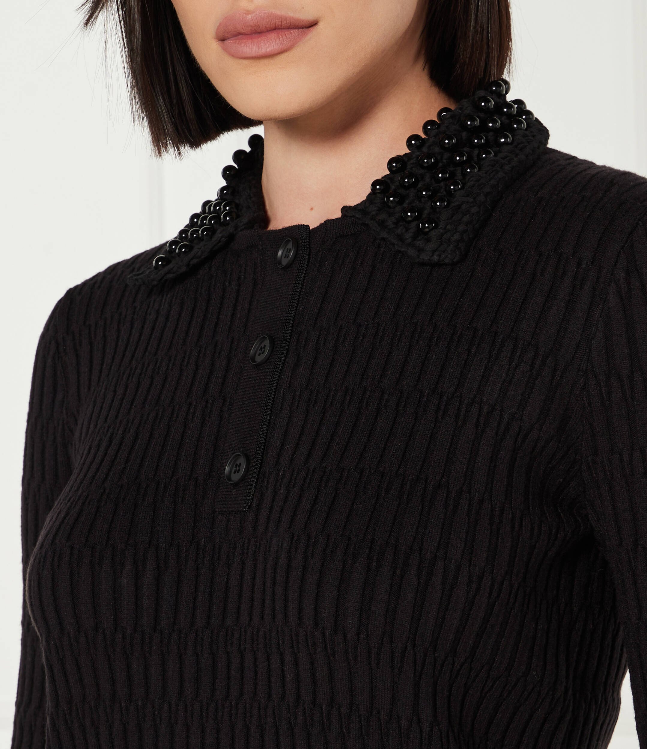 Pinko Rochie YORK CHOCOLATE cu adaos de lână