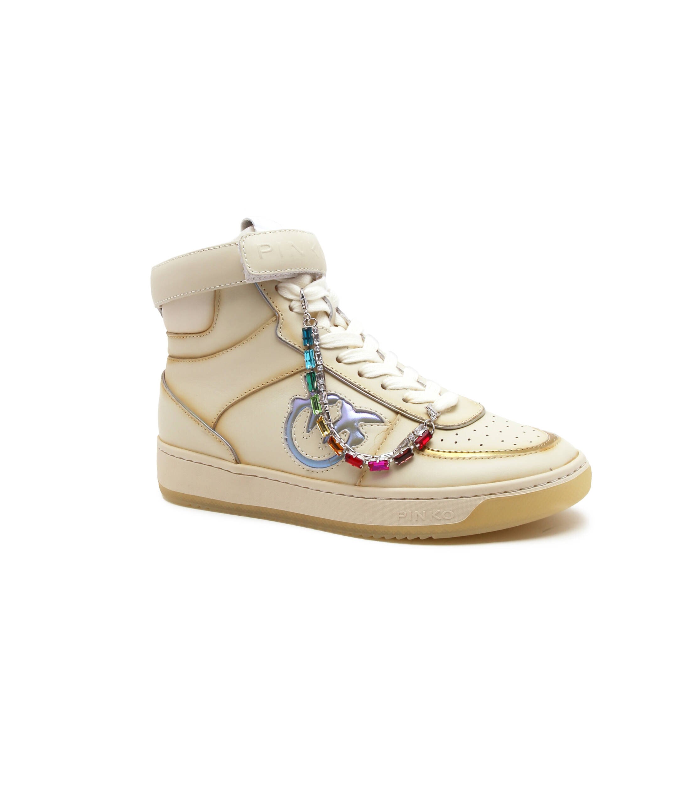 Pinko Sneakers Charentes Basket cu adaos de piele