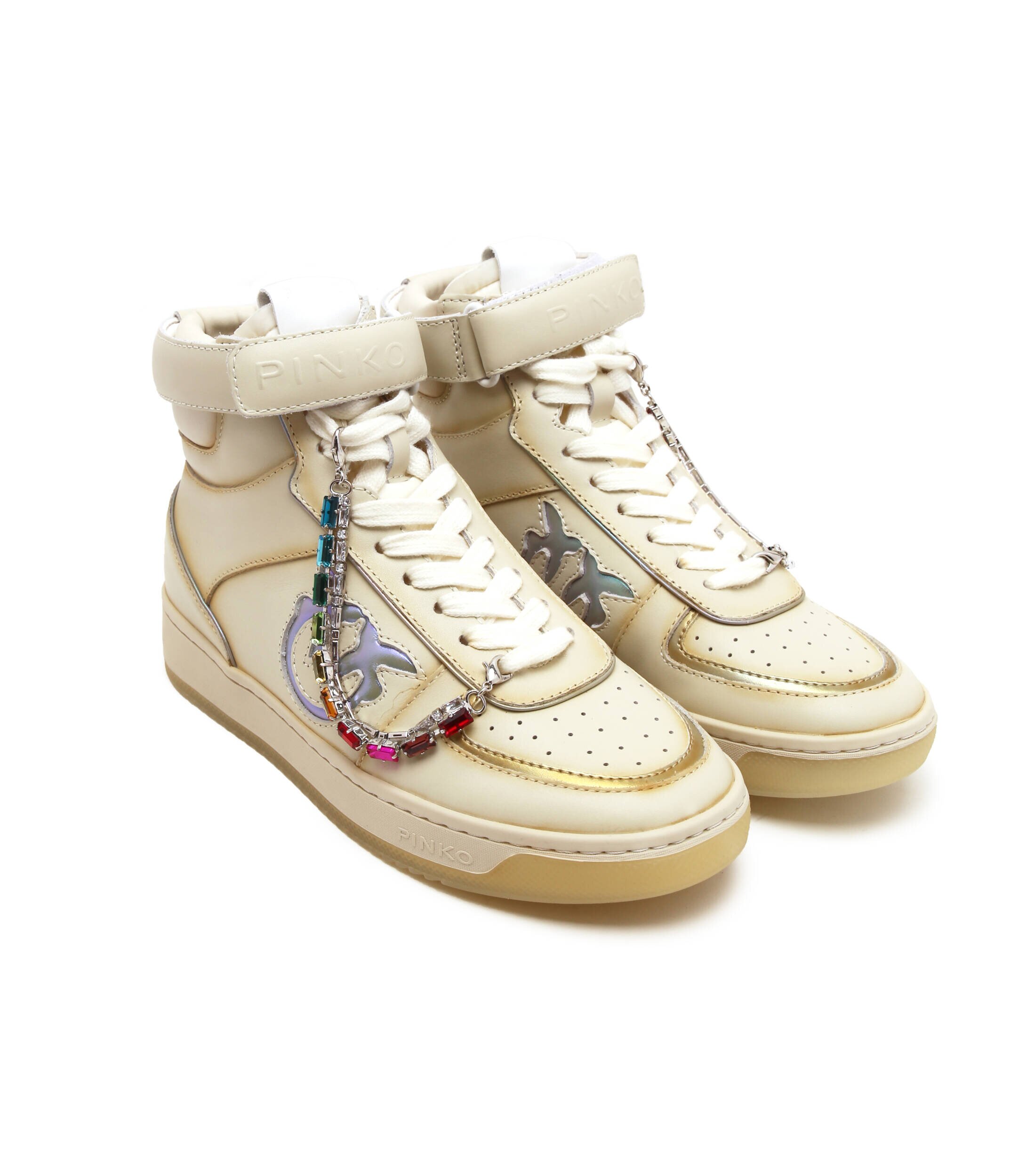 Pinko Sneakers Charentes Basket cu adaos de piele