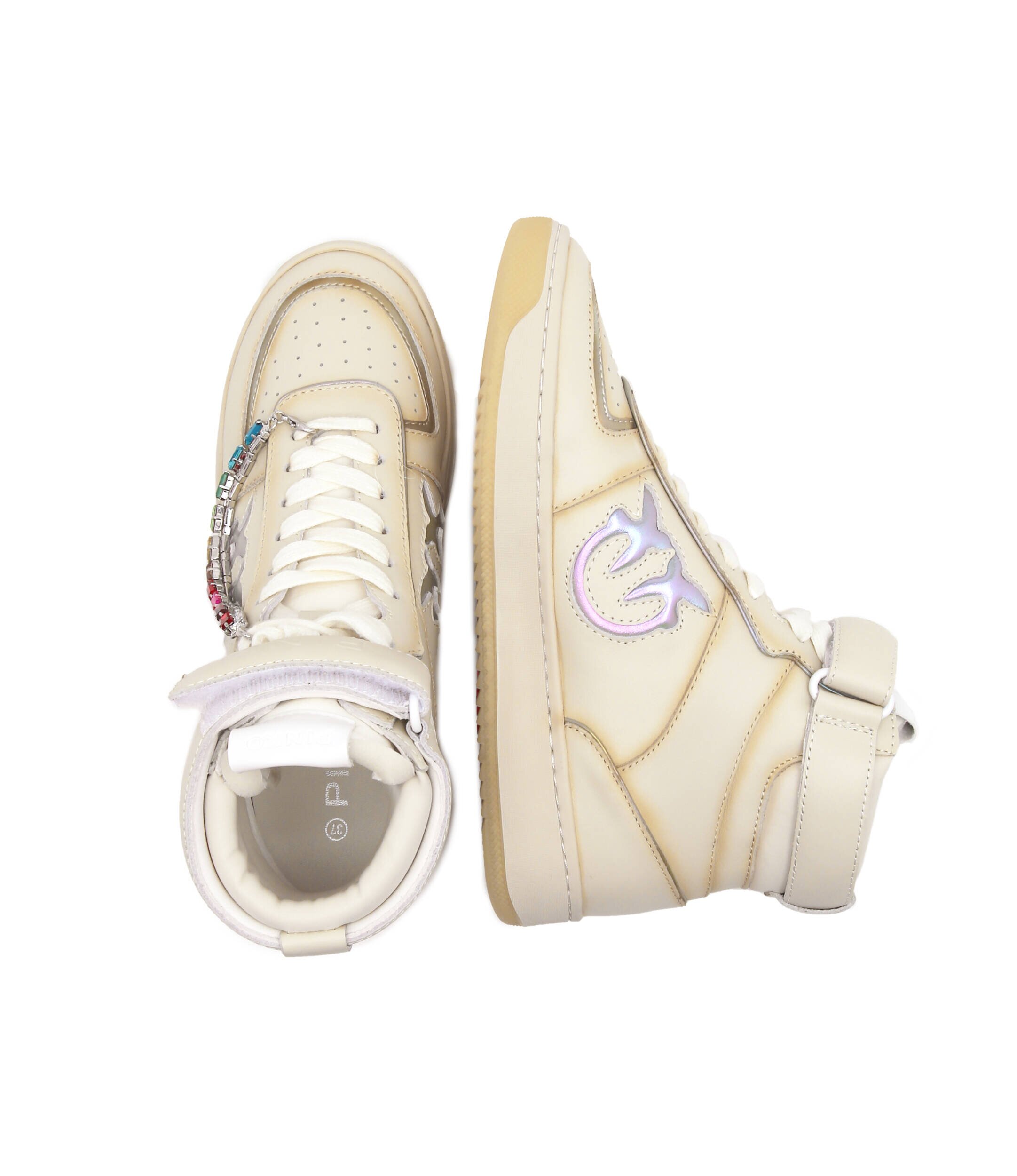 Pinko Sneakers Charentes Basket cu adaos de piele