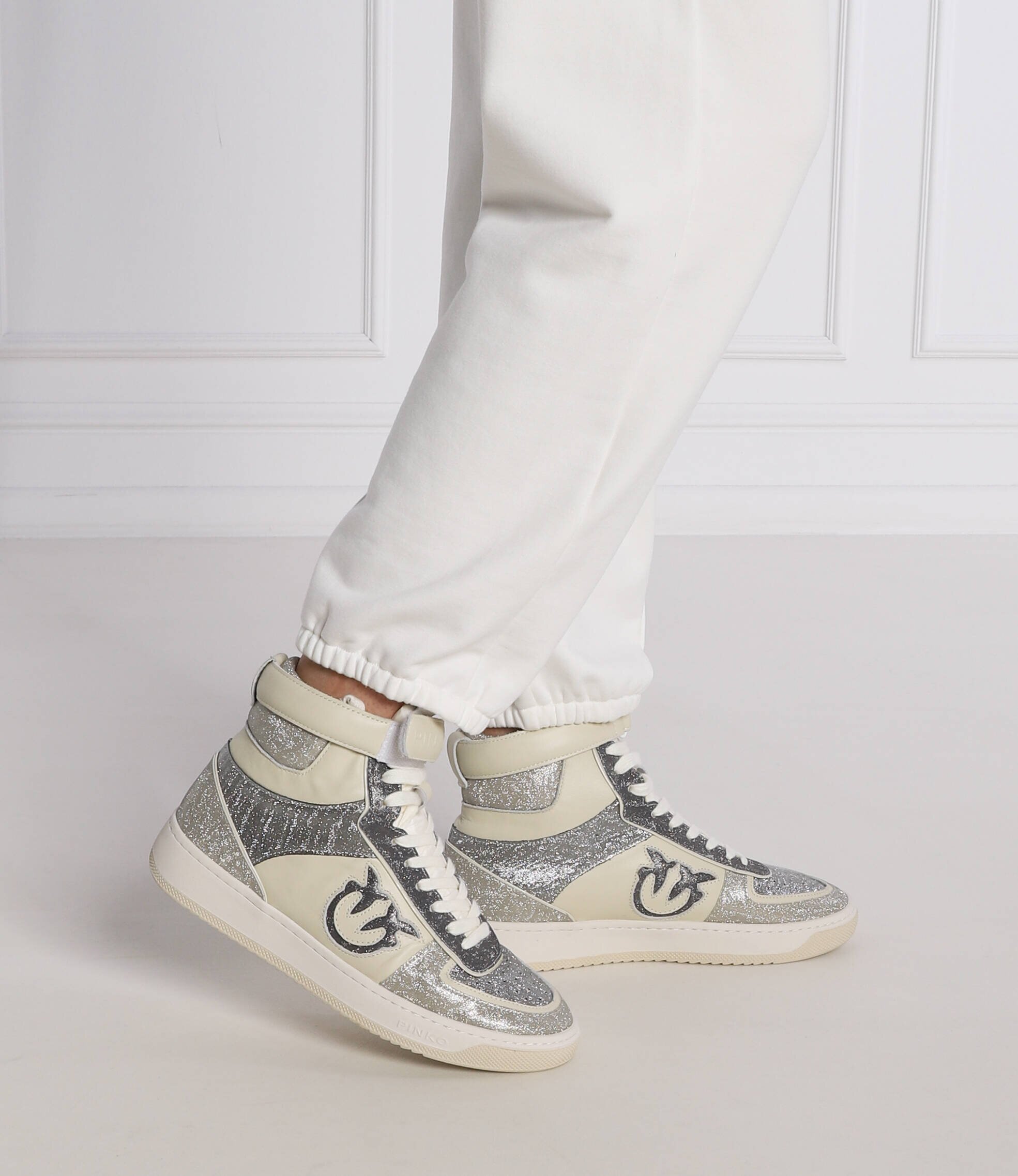 Pinko Sneakers Occitania cu adaos de piele