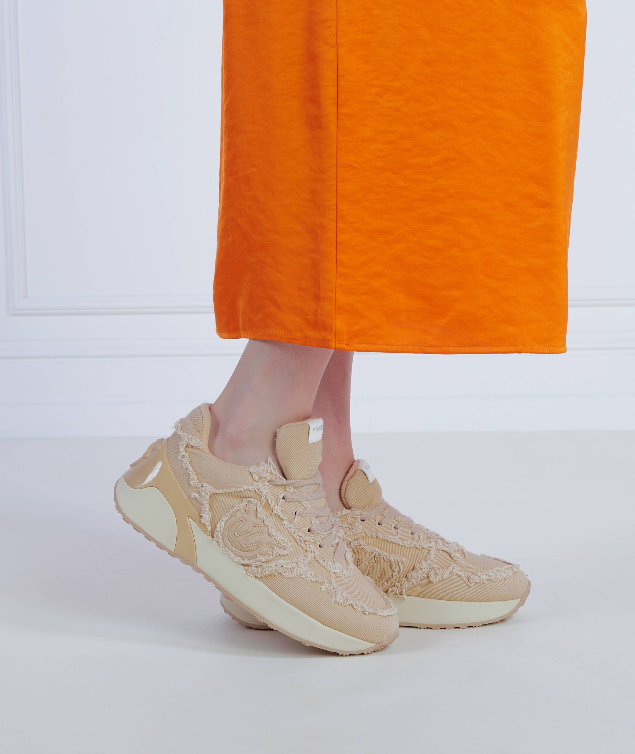Pinko Sneakers Paulette cu adaos de piele