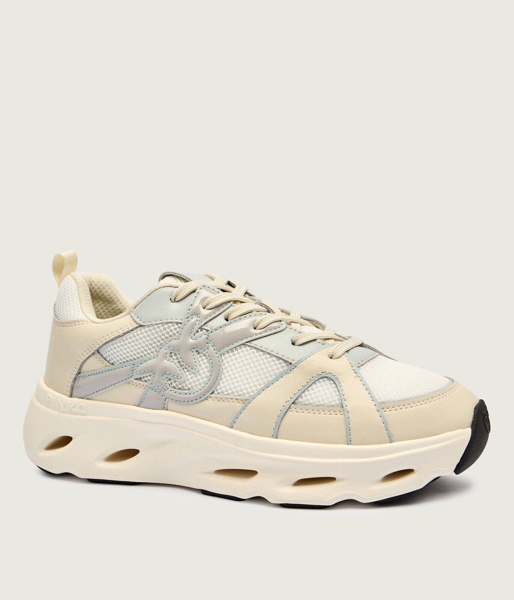 Pinko Sneakers Pink 06 cu adaos de piele