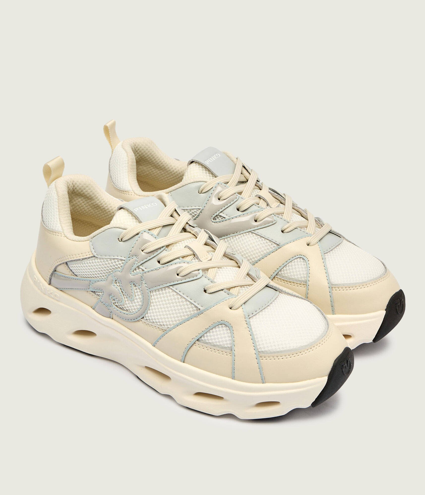 Pinko Sneakers Pink 06 cu adaos de piele