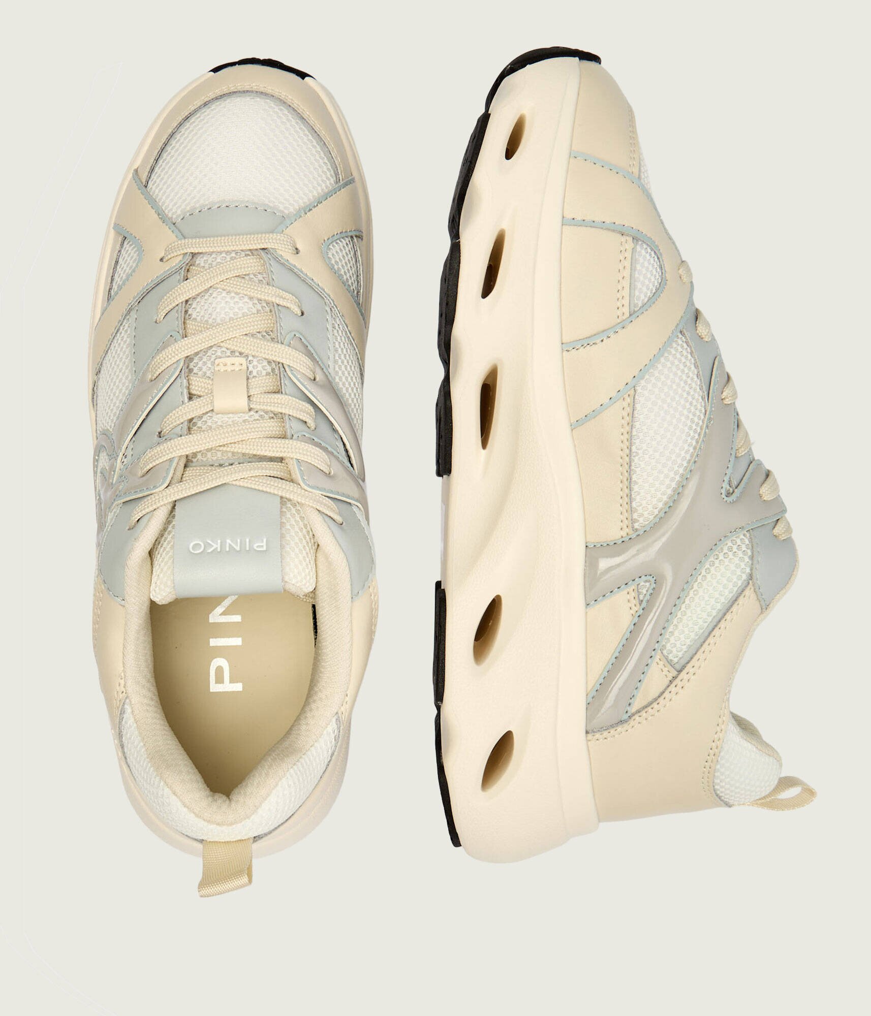 Pinko Sneakers Pink 06 cu adaos de piele