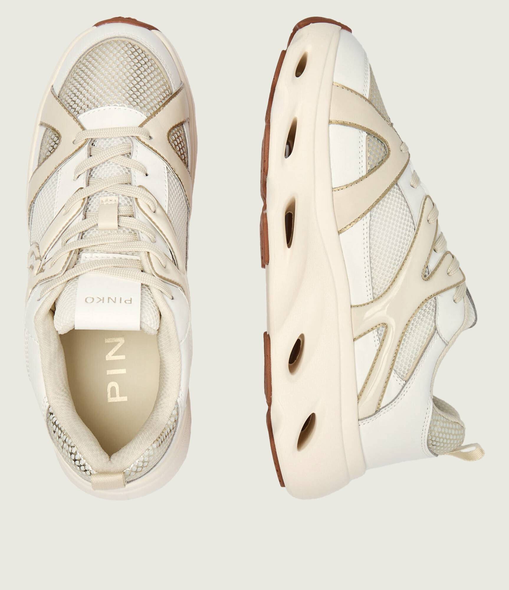 Pinko Sneakers Pink 06 cu adaos de piele