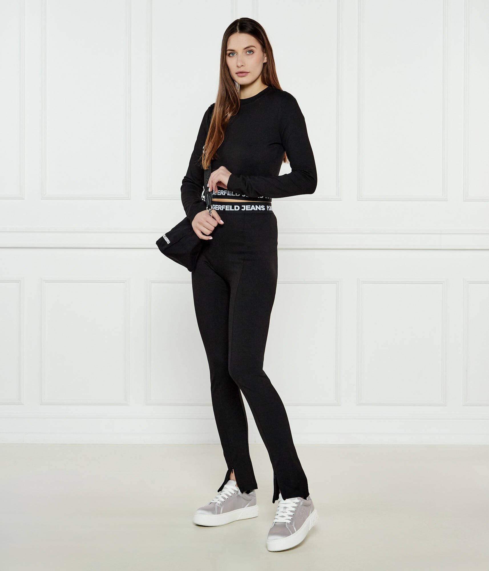 Pinko Sneakers Yoko 11 cu adaos de piele