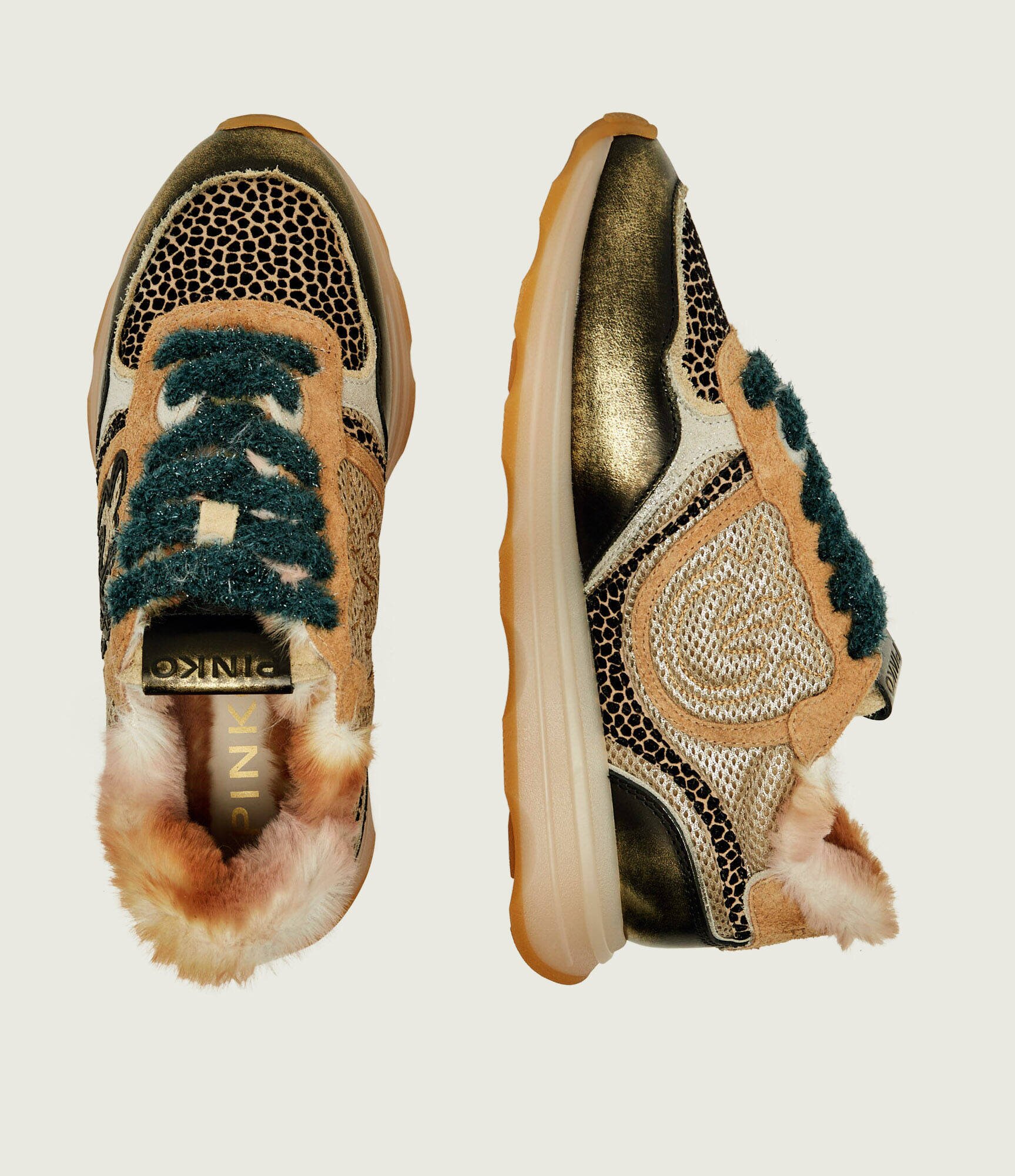 Pinko Sneakers Zoe 12 | shearling | piele întoarsă cu adaos de piele