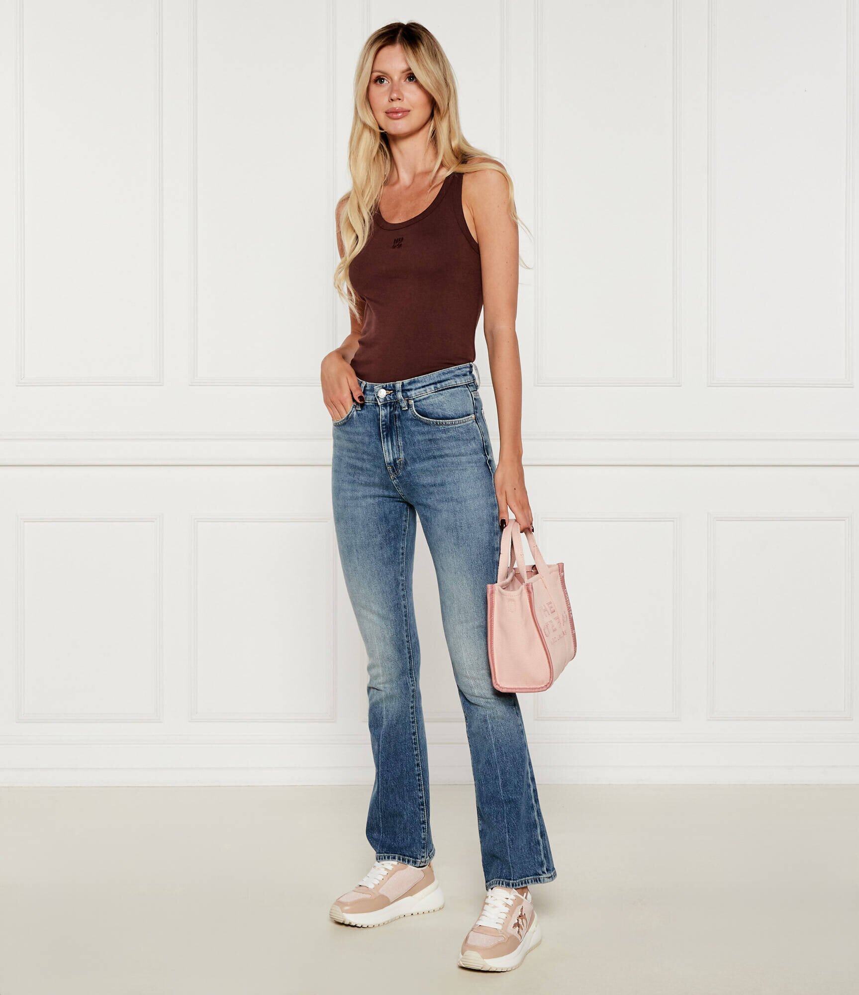 Pinko Teniși din piele Gem 07