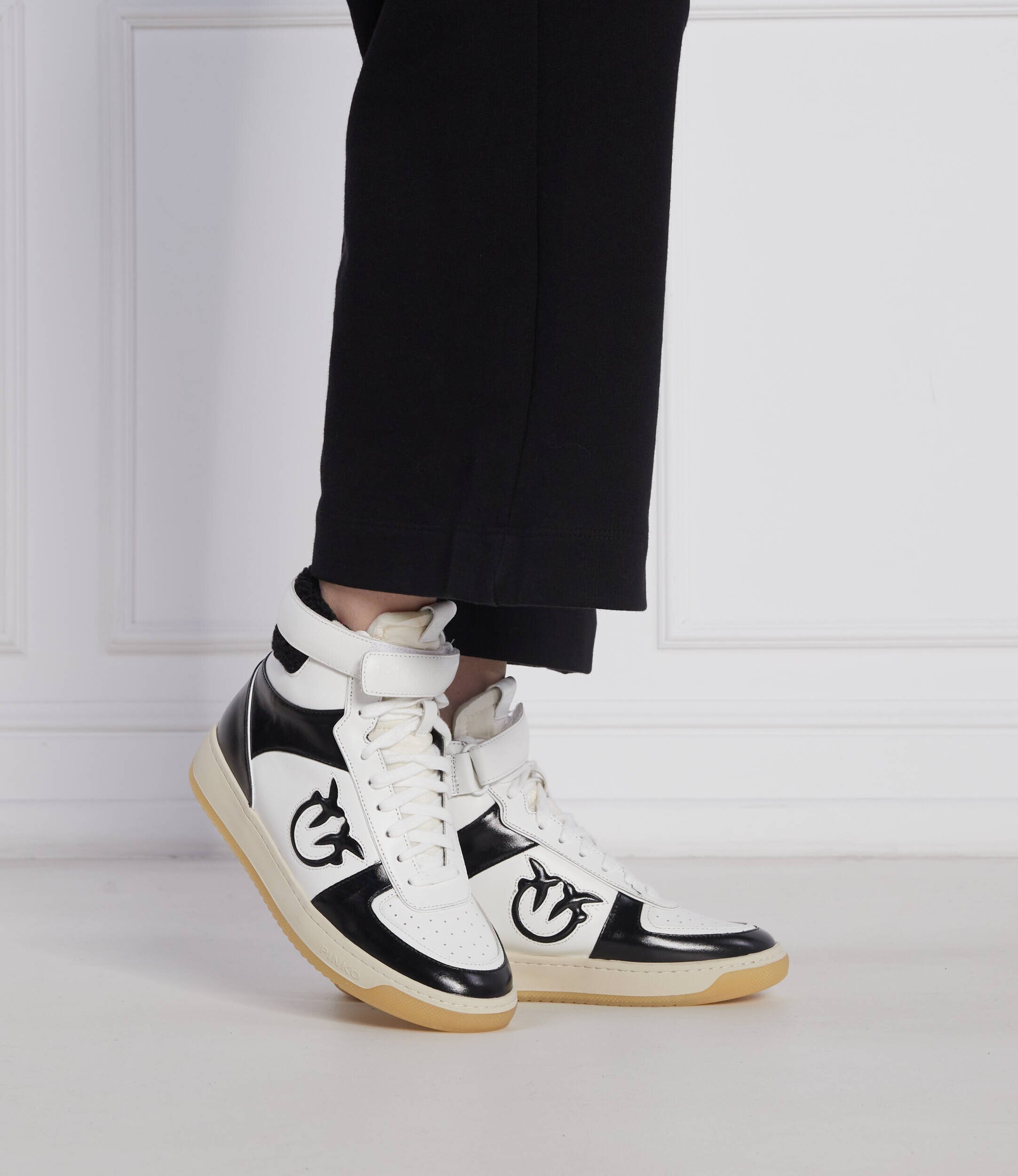 Pinko Teniși din piele Midi Basket