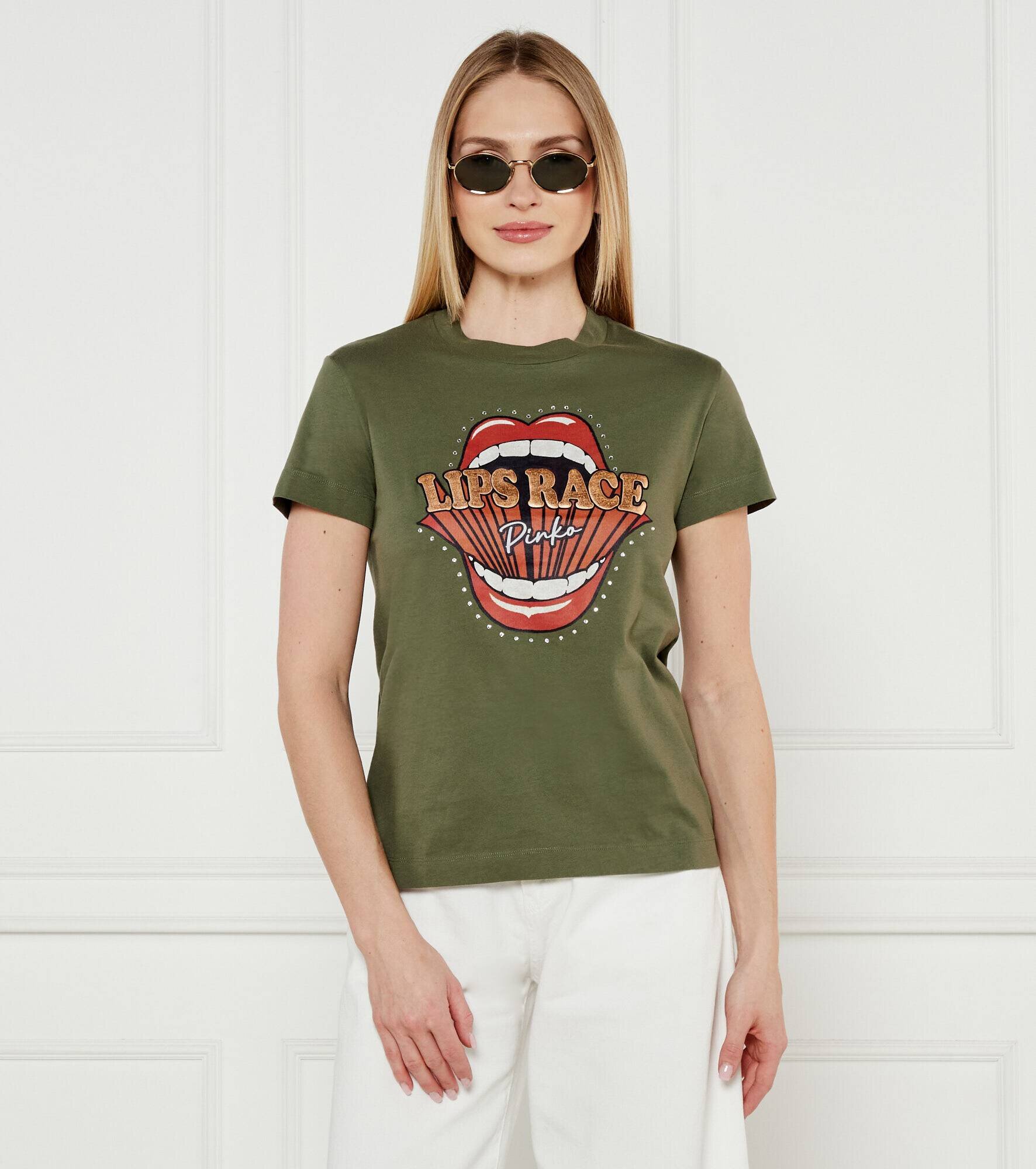 Pinko Tricou TRAPANI Lips Race | Regular Fit