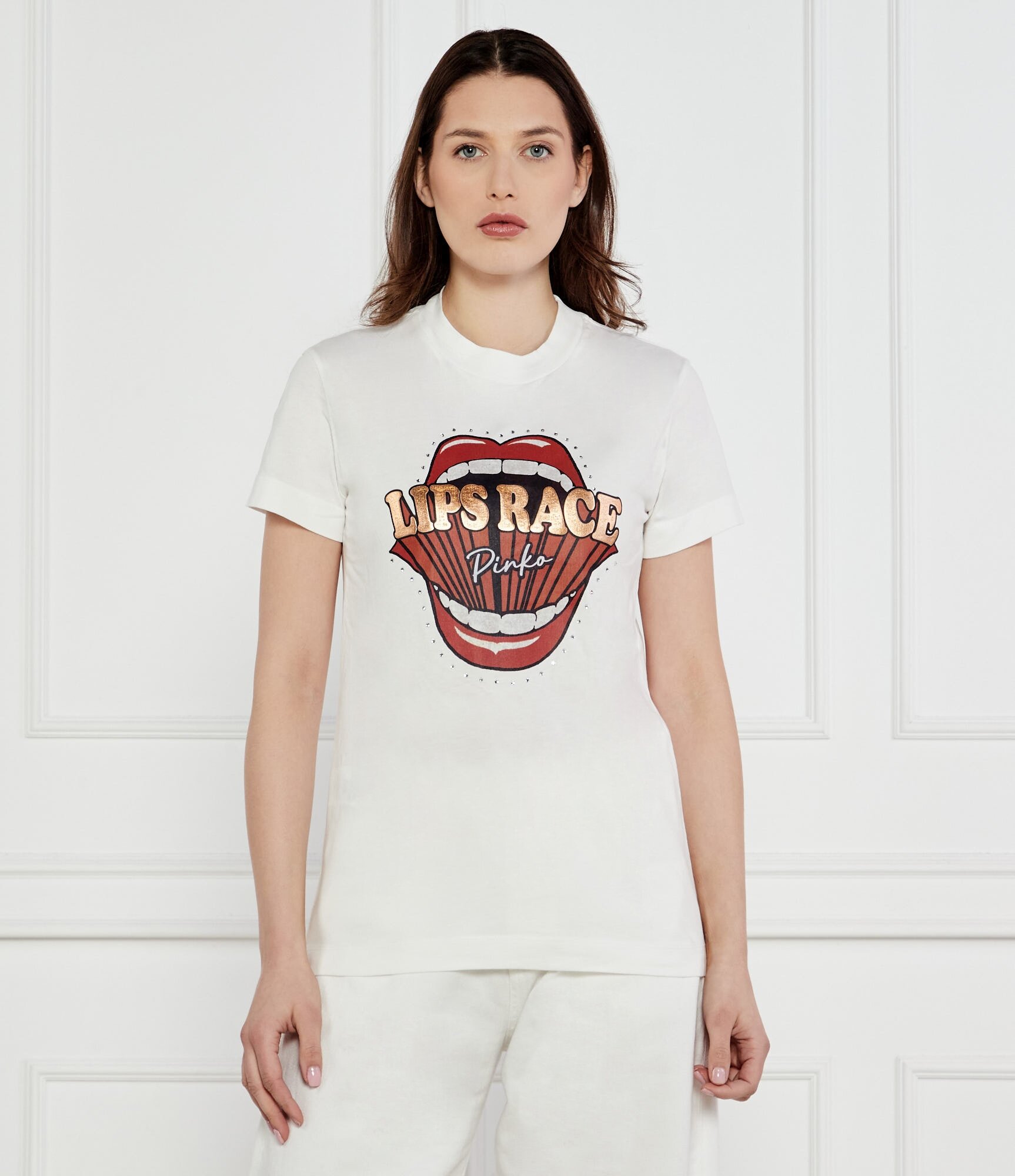 Pinko Tricou TRAPANI Lips Race | Regular Fit