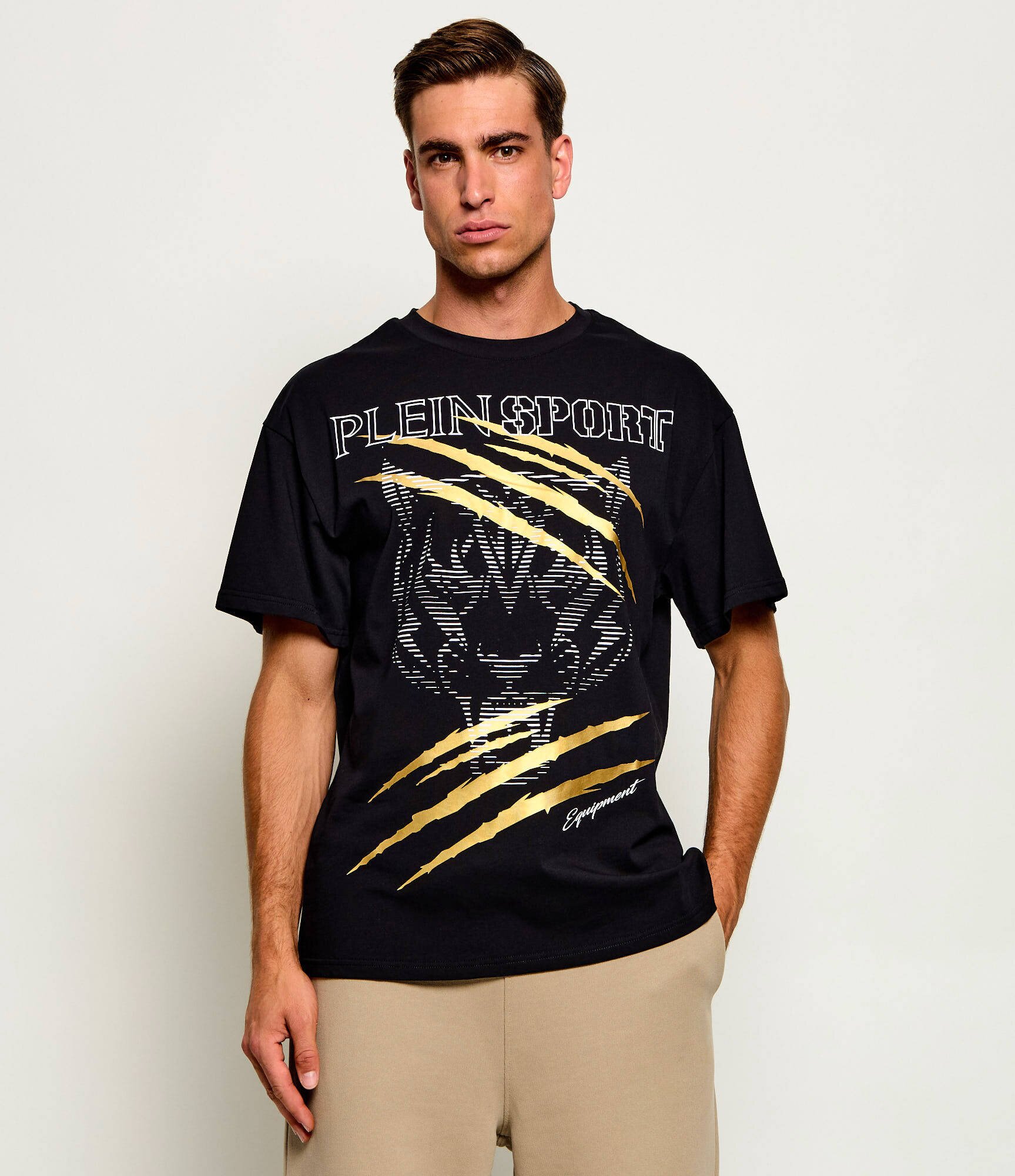 Plein Sport Tricou Tiger Golden Scratch | regular fit