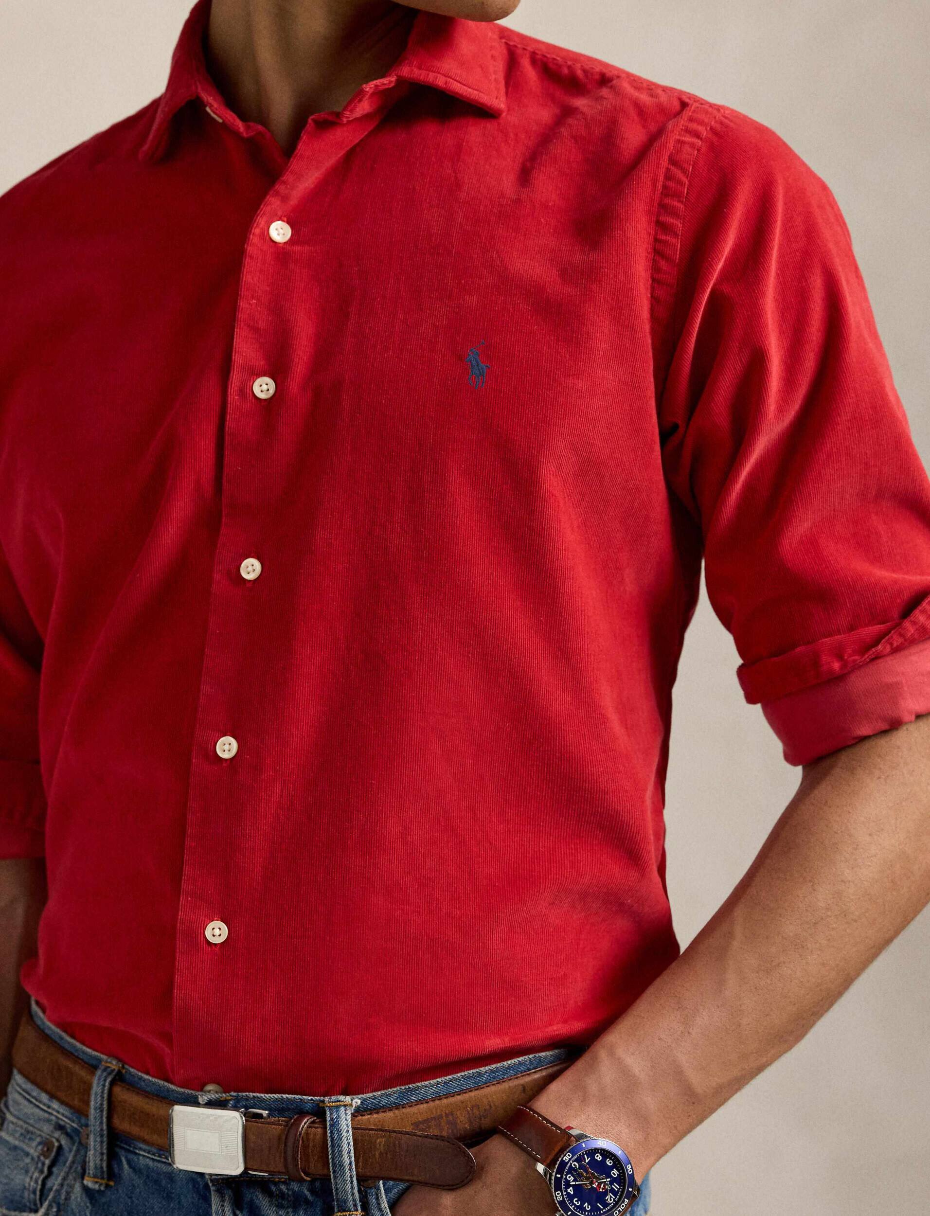 Polo Ralph Lauren Cămașă | Custom fit | catifea reiată