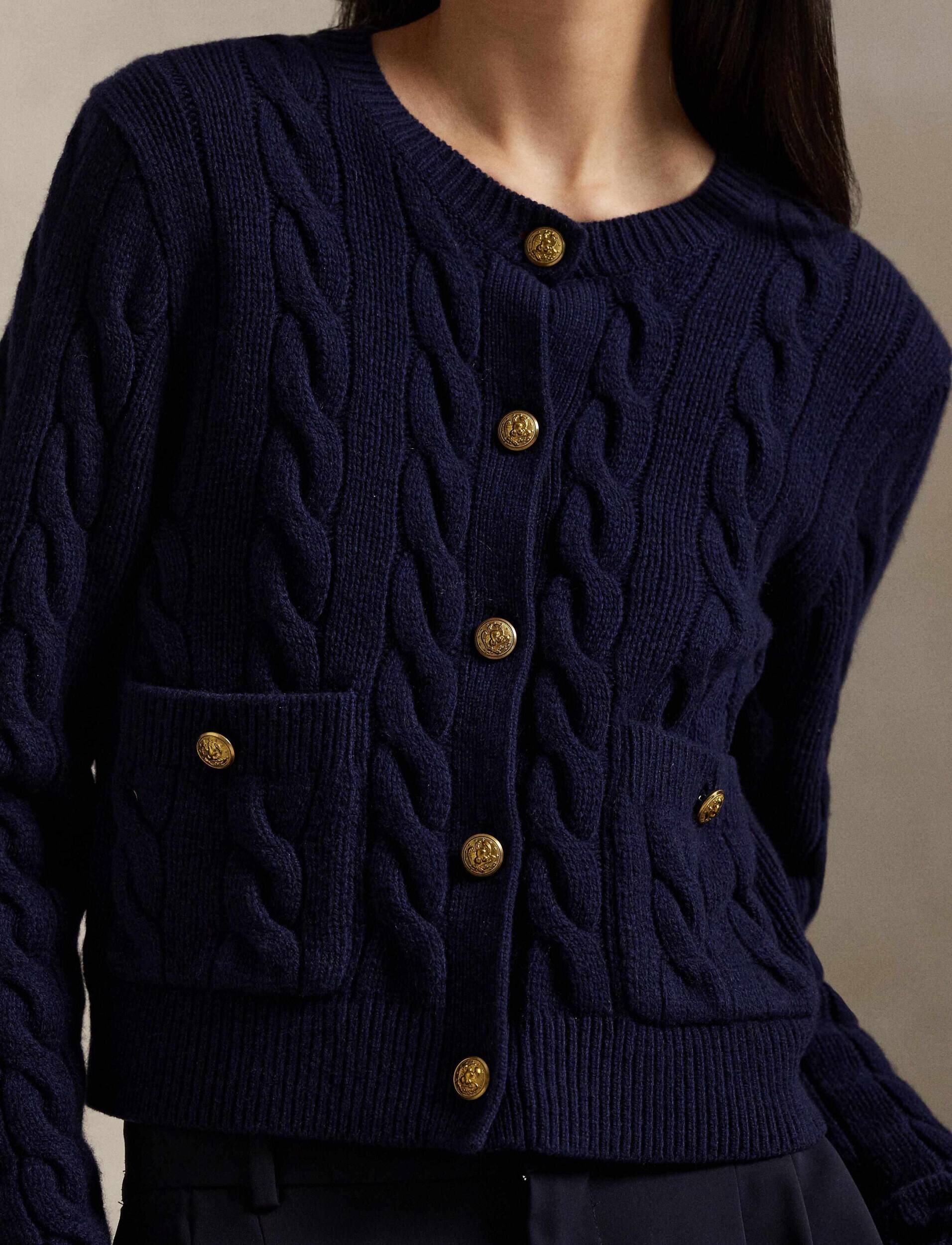 Polo Ralph Lauren De lână cardigan Cable | Cropped Fit cu adaos de cașmir