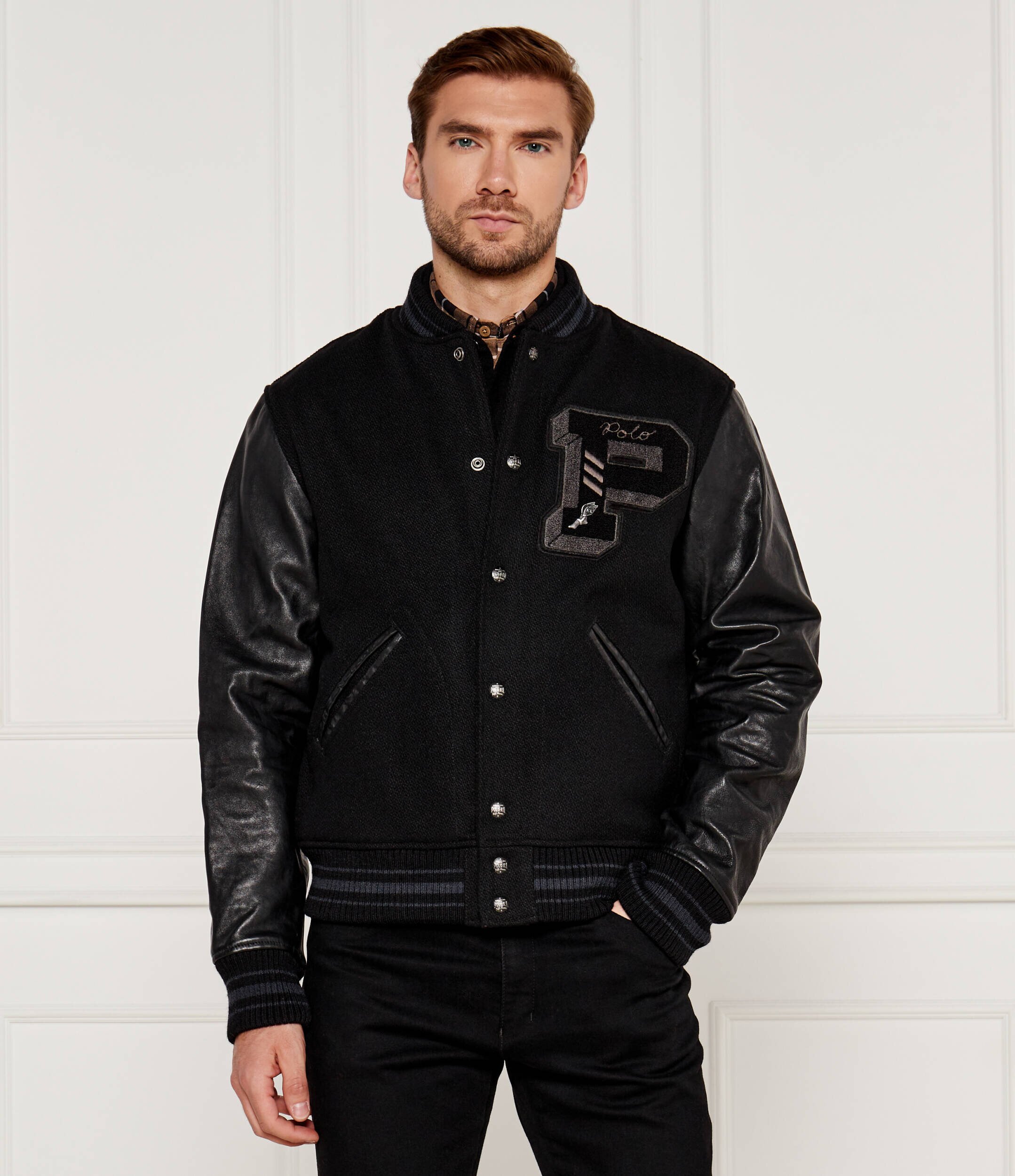 Polo Ralph Lauren De lână geacă bomber | Regular Fit cu adaos de piele