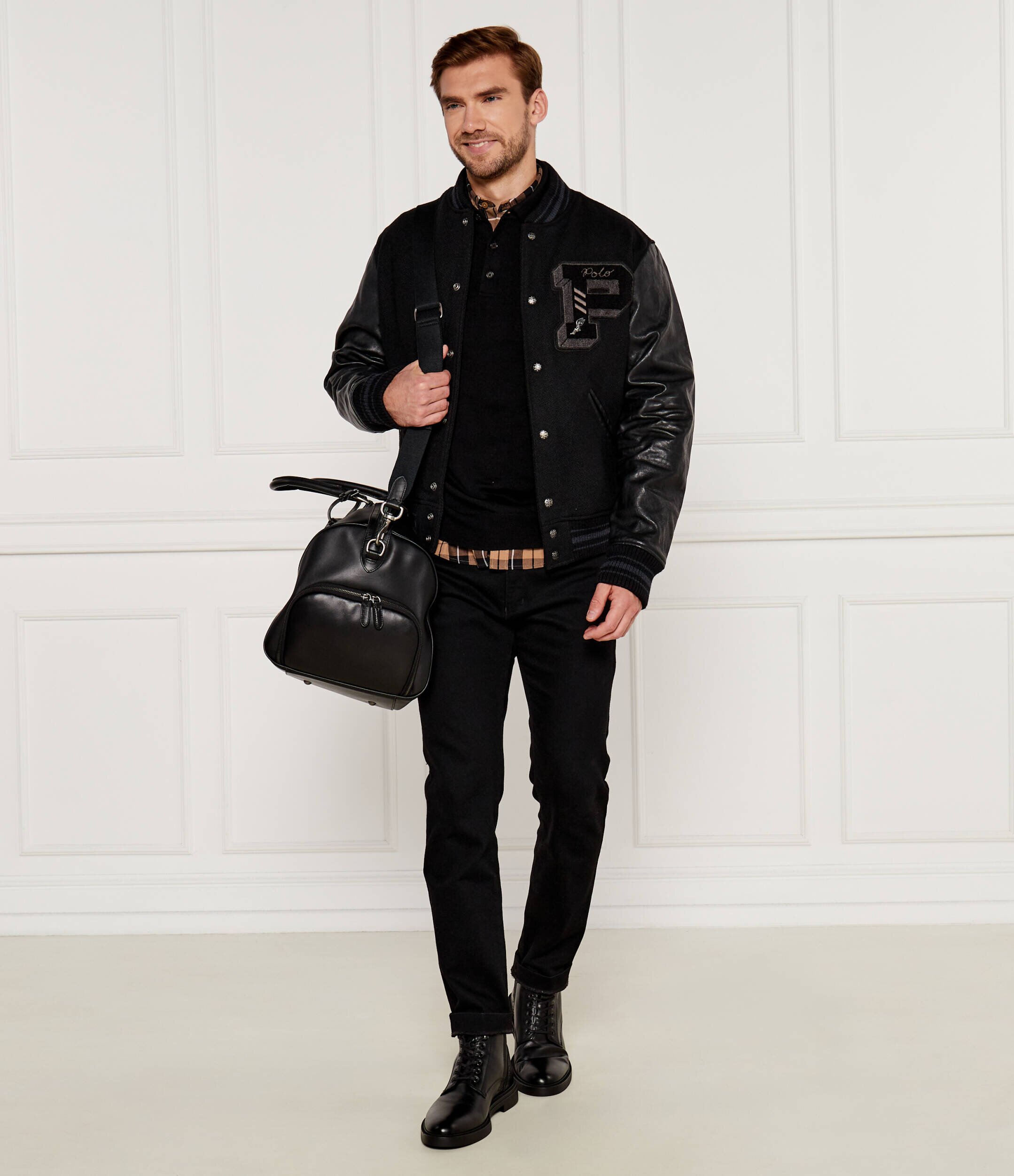 Polo Ralph Lauren De lână geacă bomber | Regular Fit cu adaos de piele