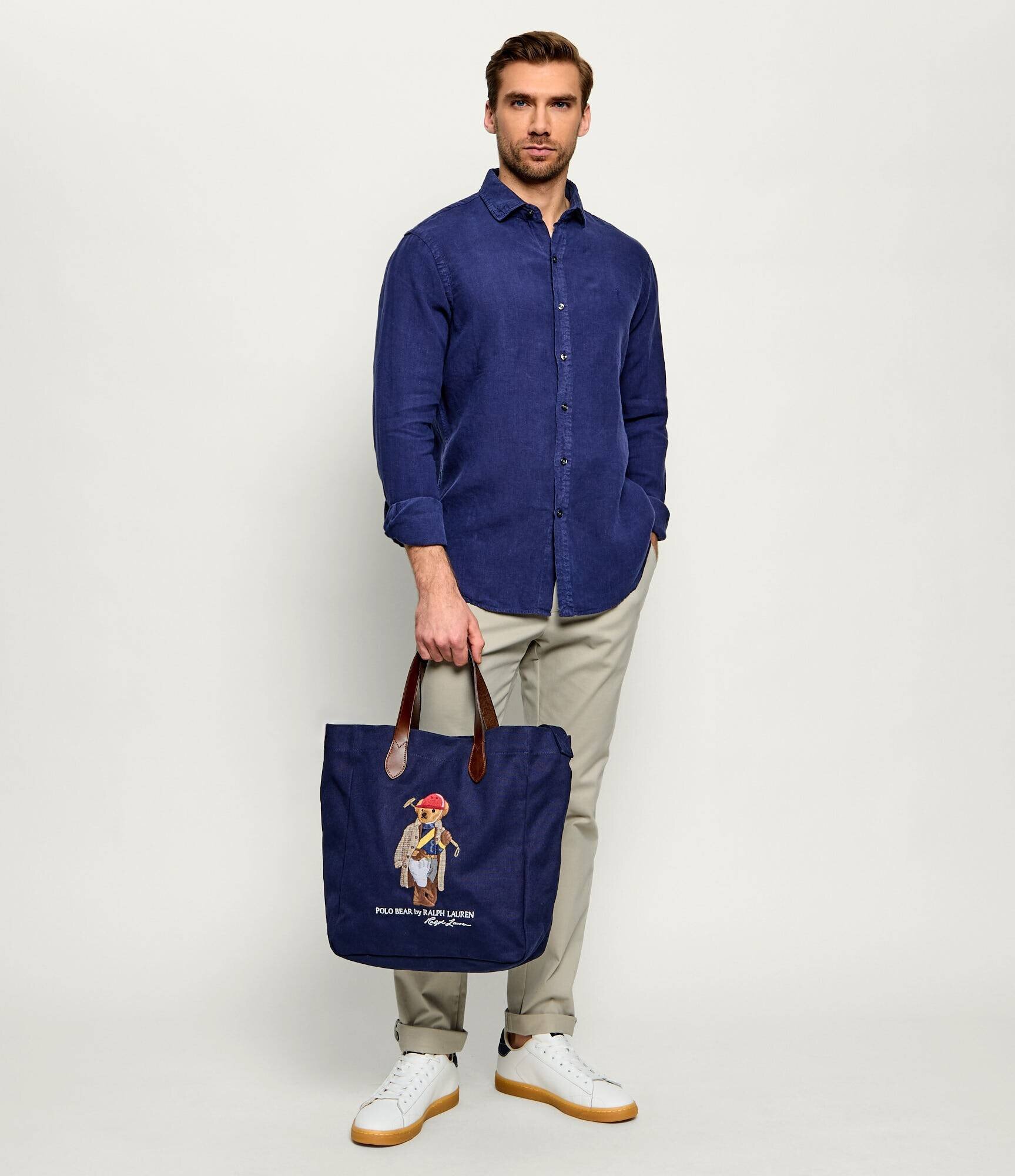 Polo Ralph Lauren Geantă shopper BEAR cu adaos de piele
