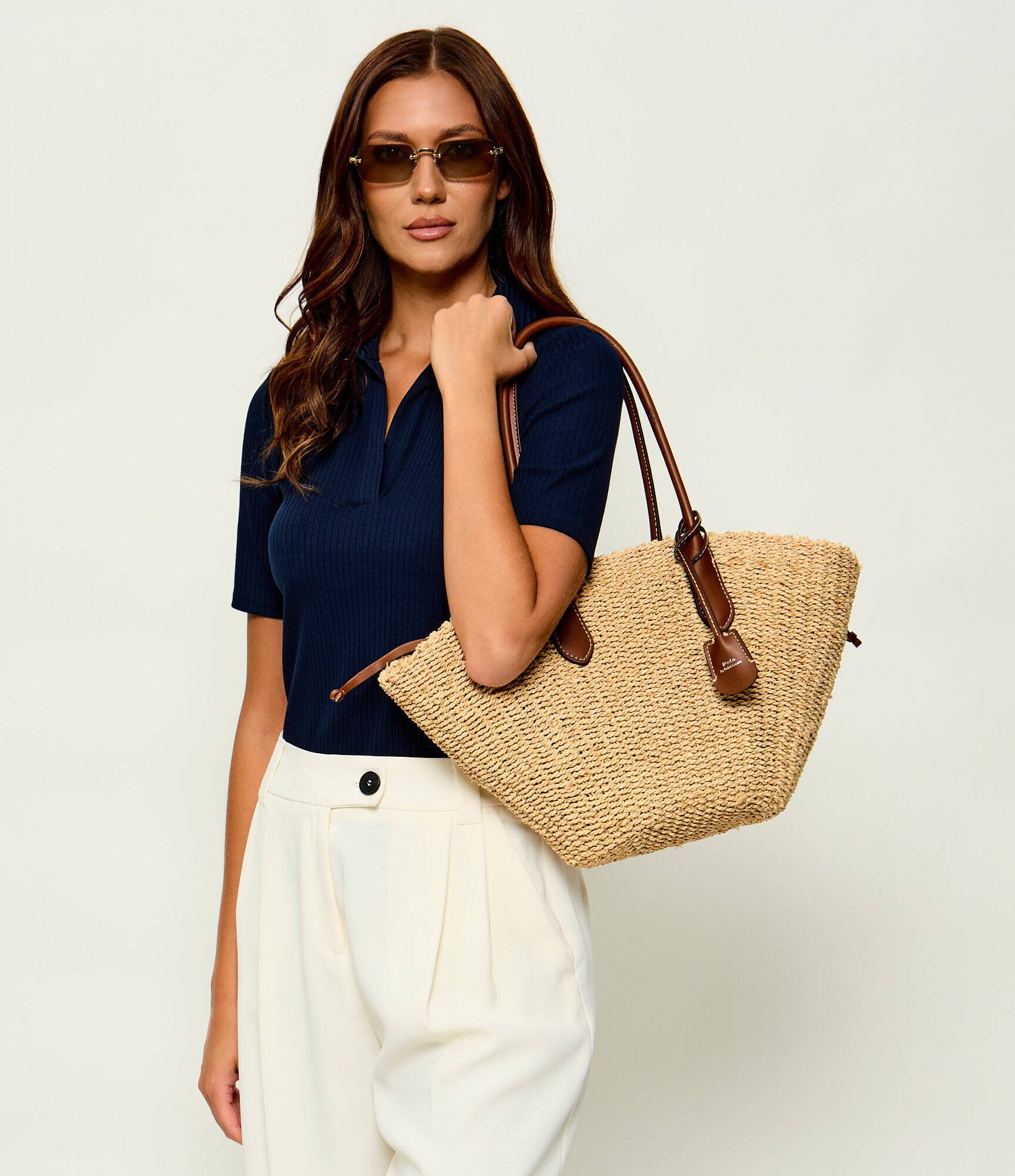 Polo Ralph Lauren Geantă shopper Bellport cu adaos de piele