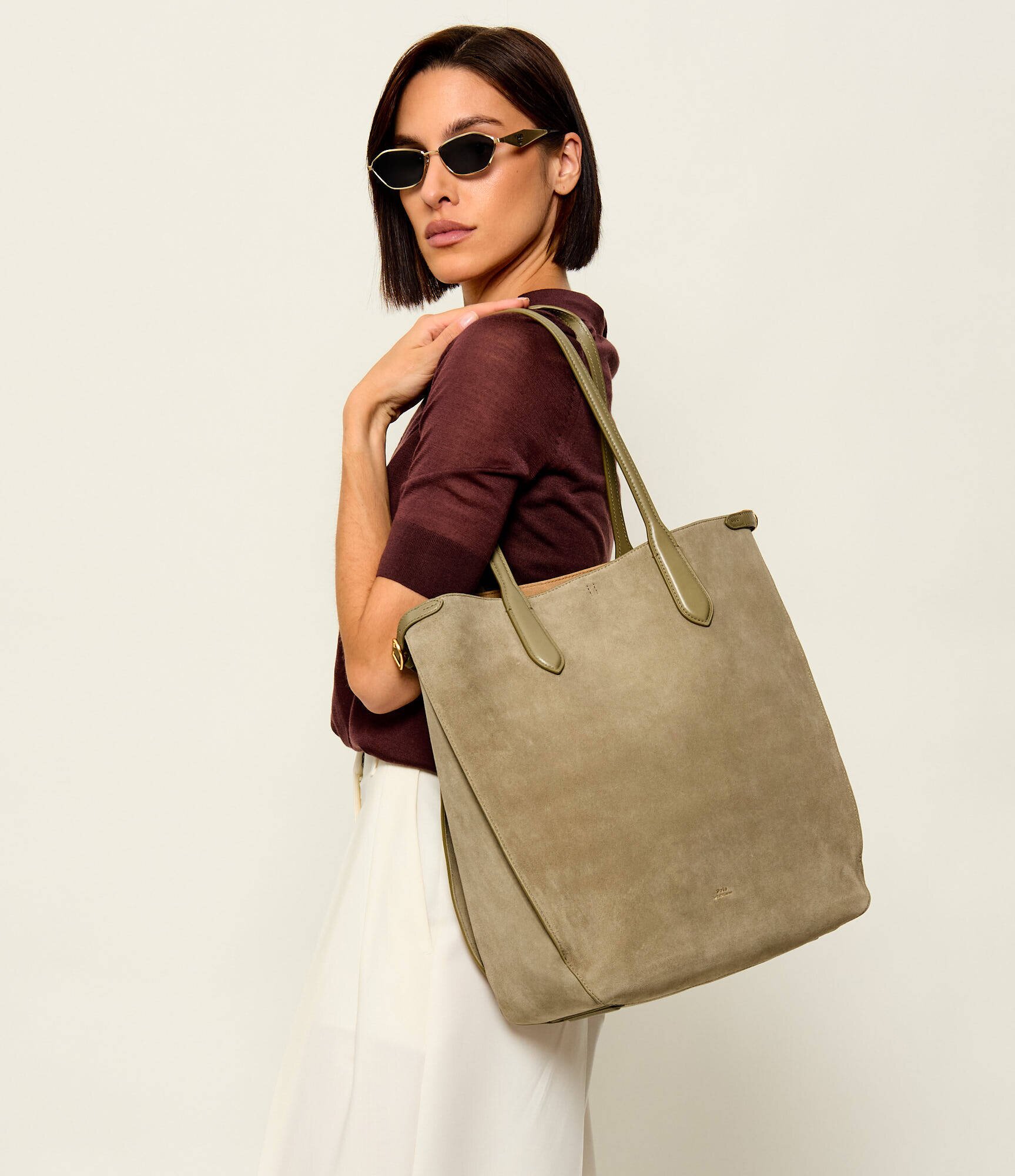 Polo Ralph Lauren Geantă shopper Bellport North-South | piele întoarsă