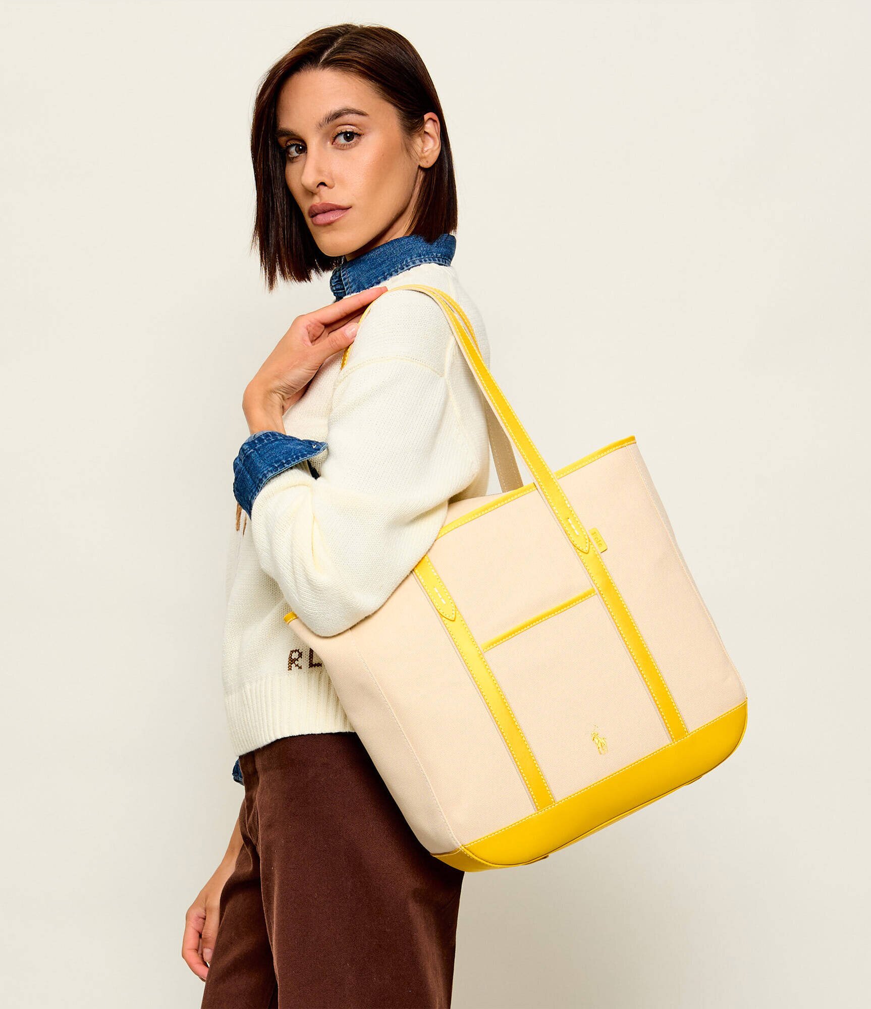 Polo Ralph Lauren Geantă shopper cu adaos de piele