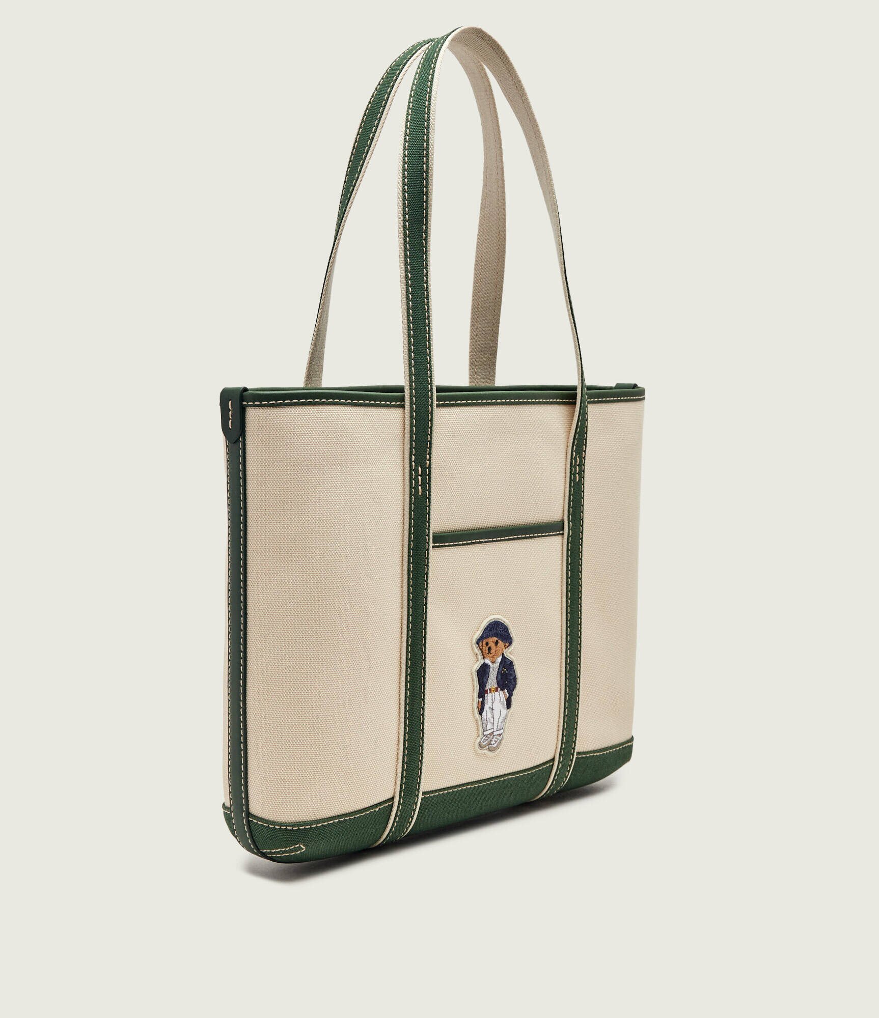 Polo Ralph Lauren Geantă shopper polo Bear Canvas cu adaos de piele