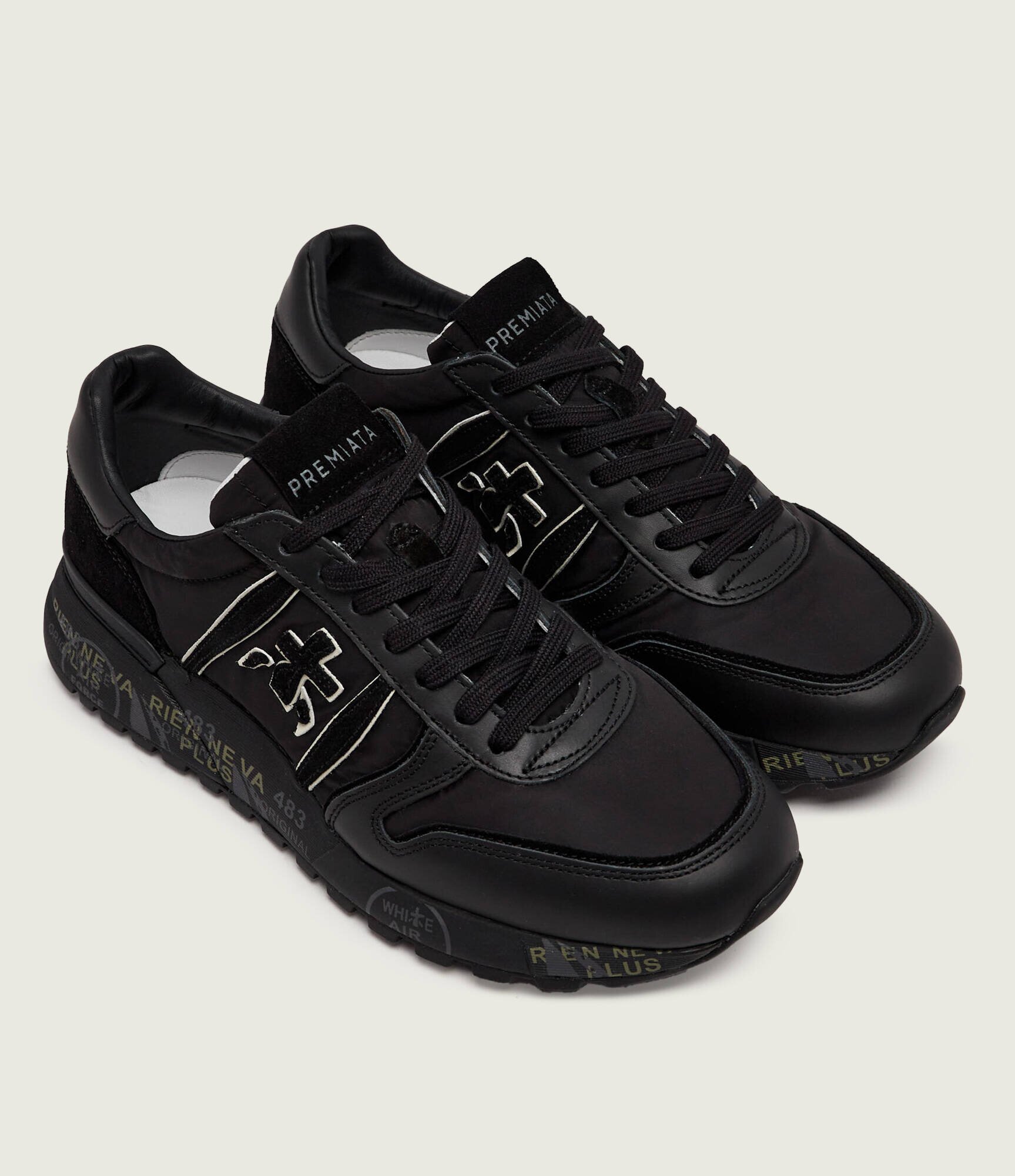 Premiata Sneakers Lander cu adaos de piele