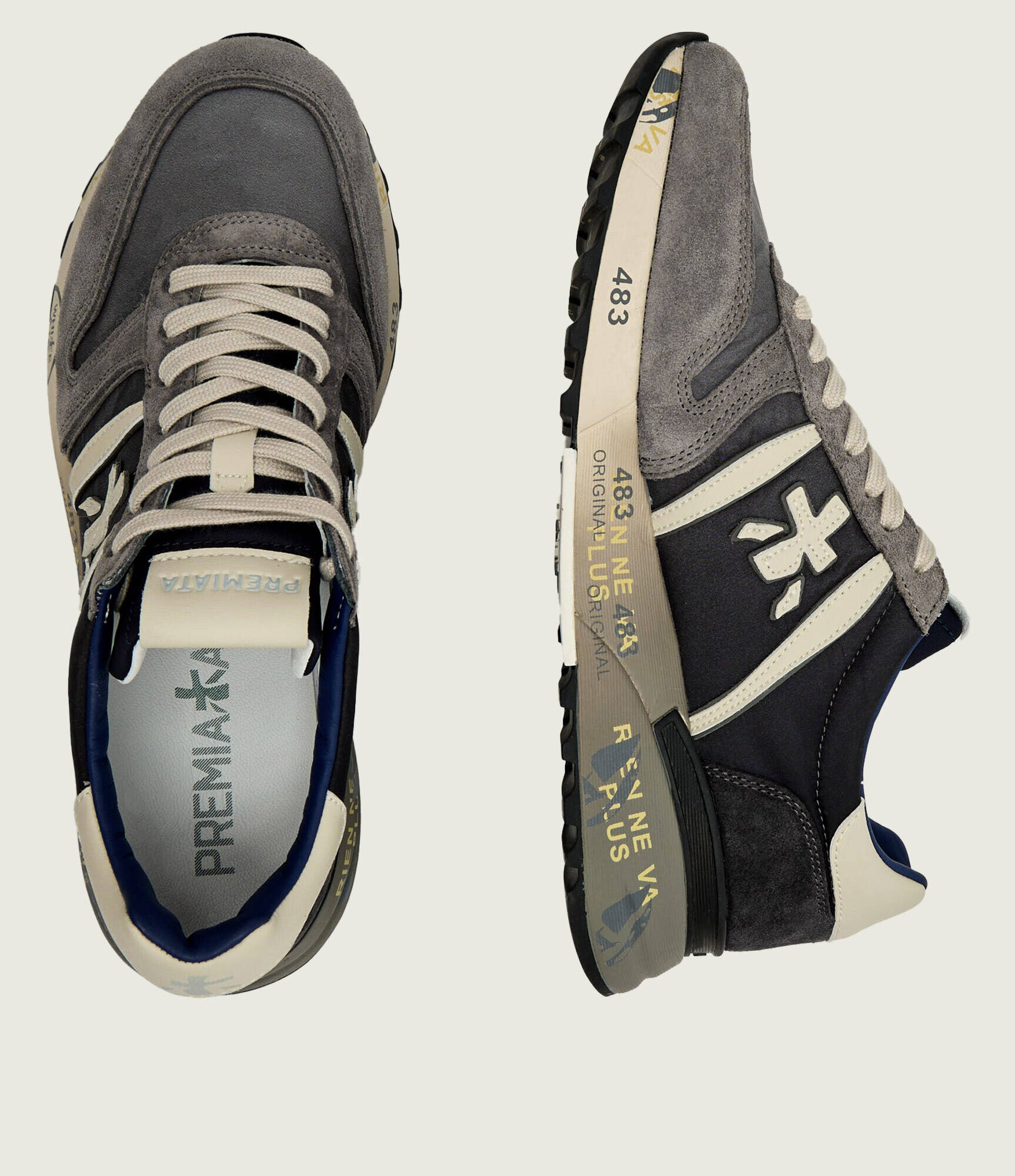Premiata Sneakers LANDER cu adaos de piele