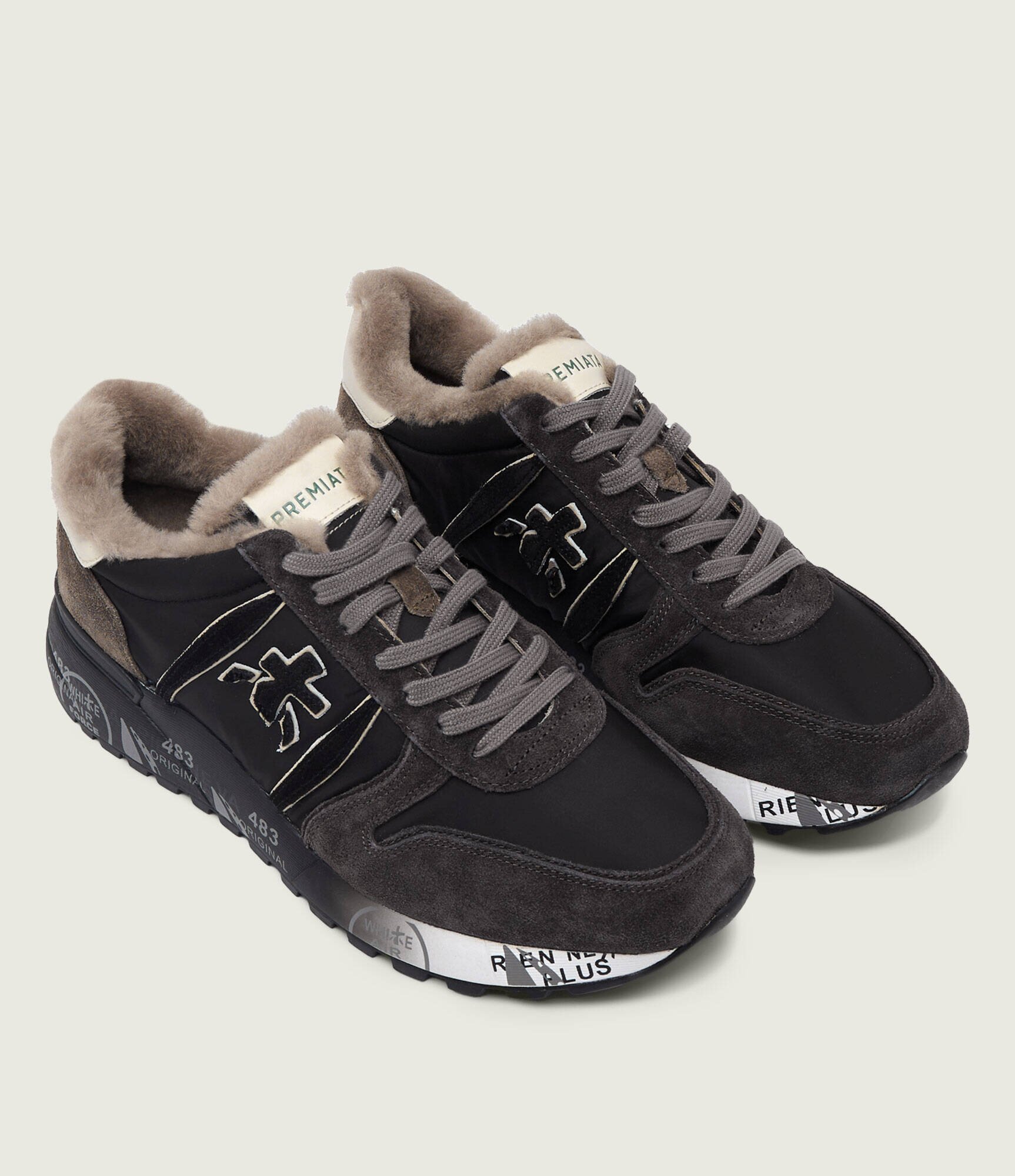Premiata Sneakers LANDER cu adaos de piele