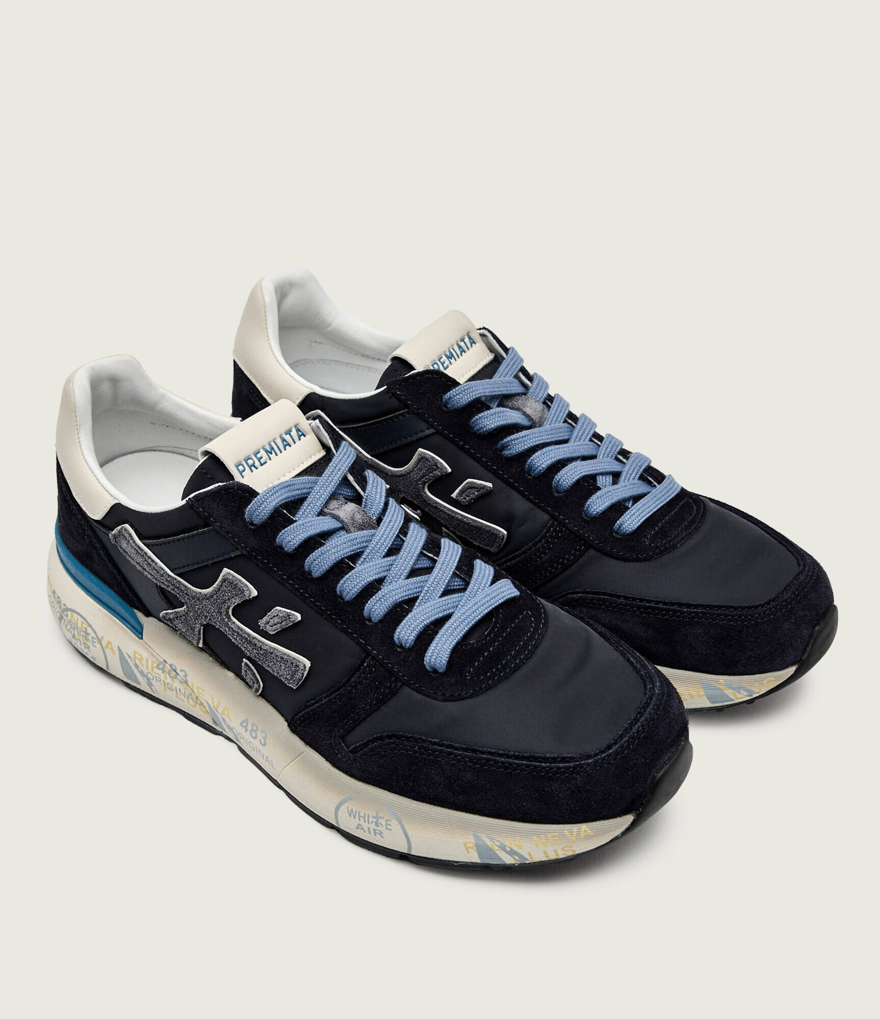 Premiata Sneakers MICK cu adaos de piele