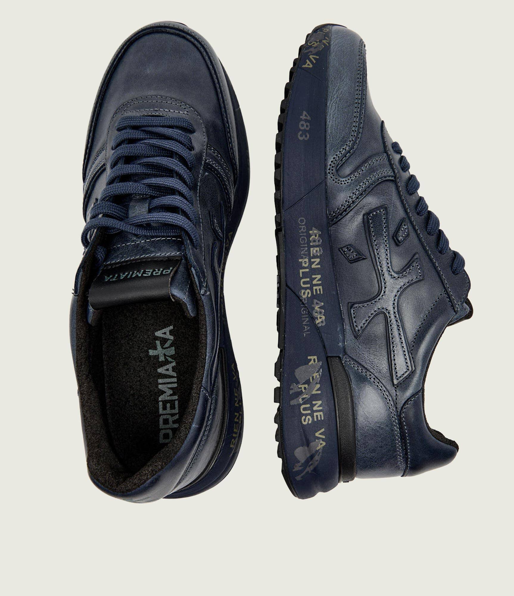 Premiata Sneakers MICK cu adaos de piele