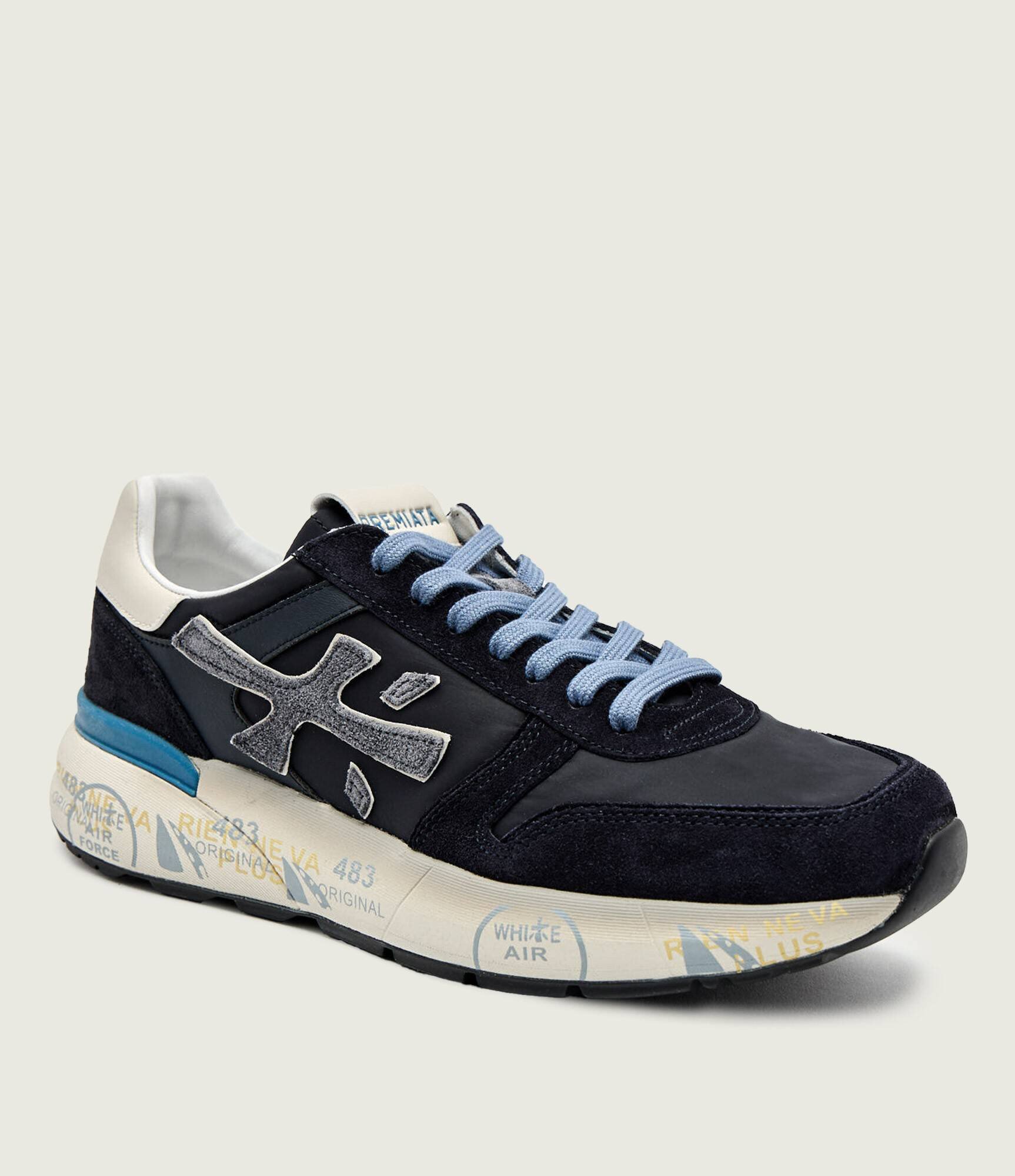 Premiata Sneakers MICK cu adaos de piele