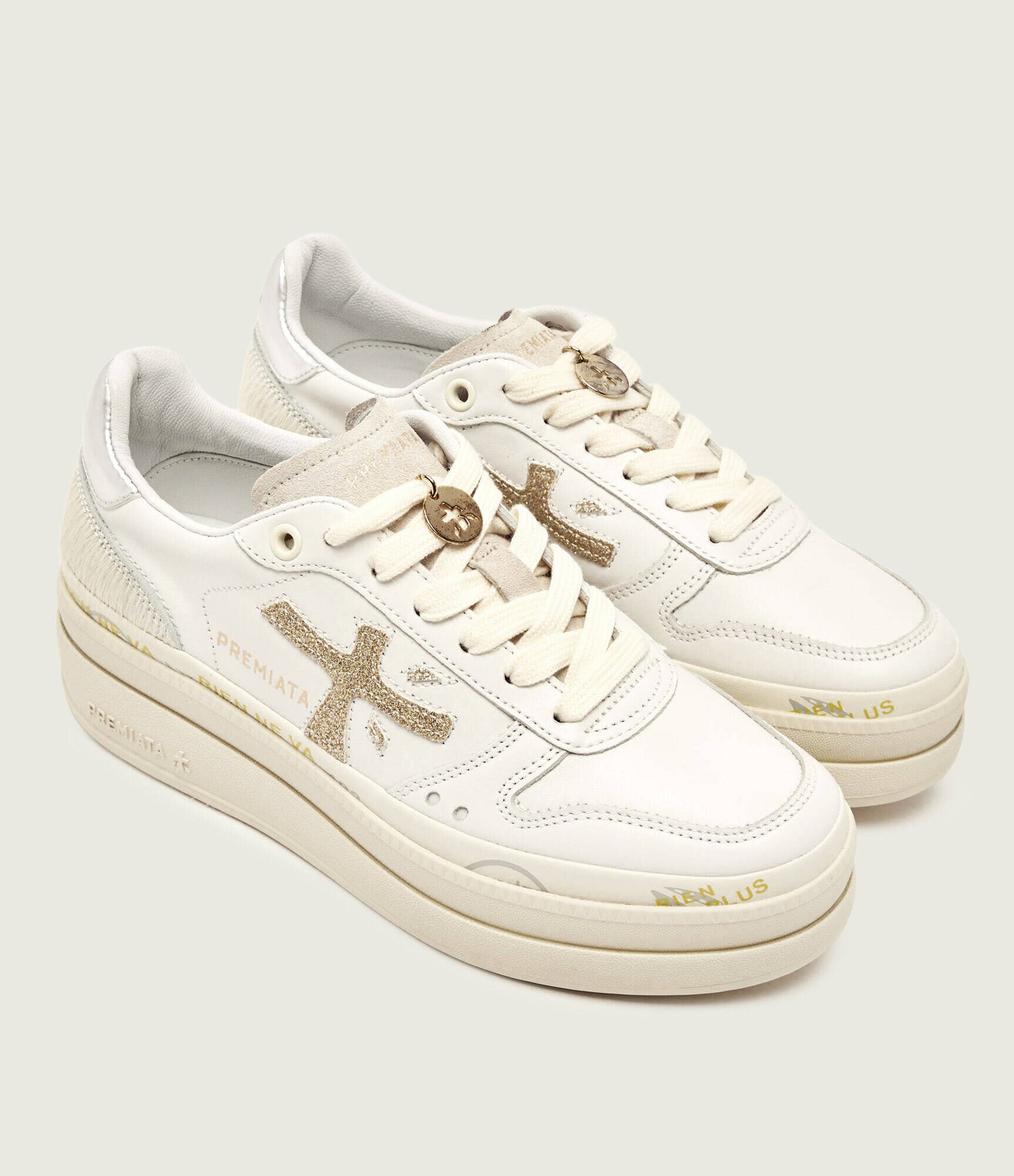 Premiata Sneakers MICOL cu adaos de piele
