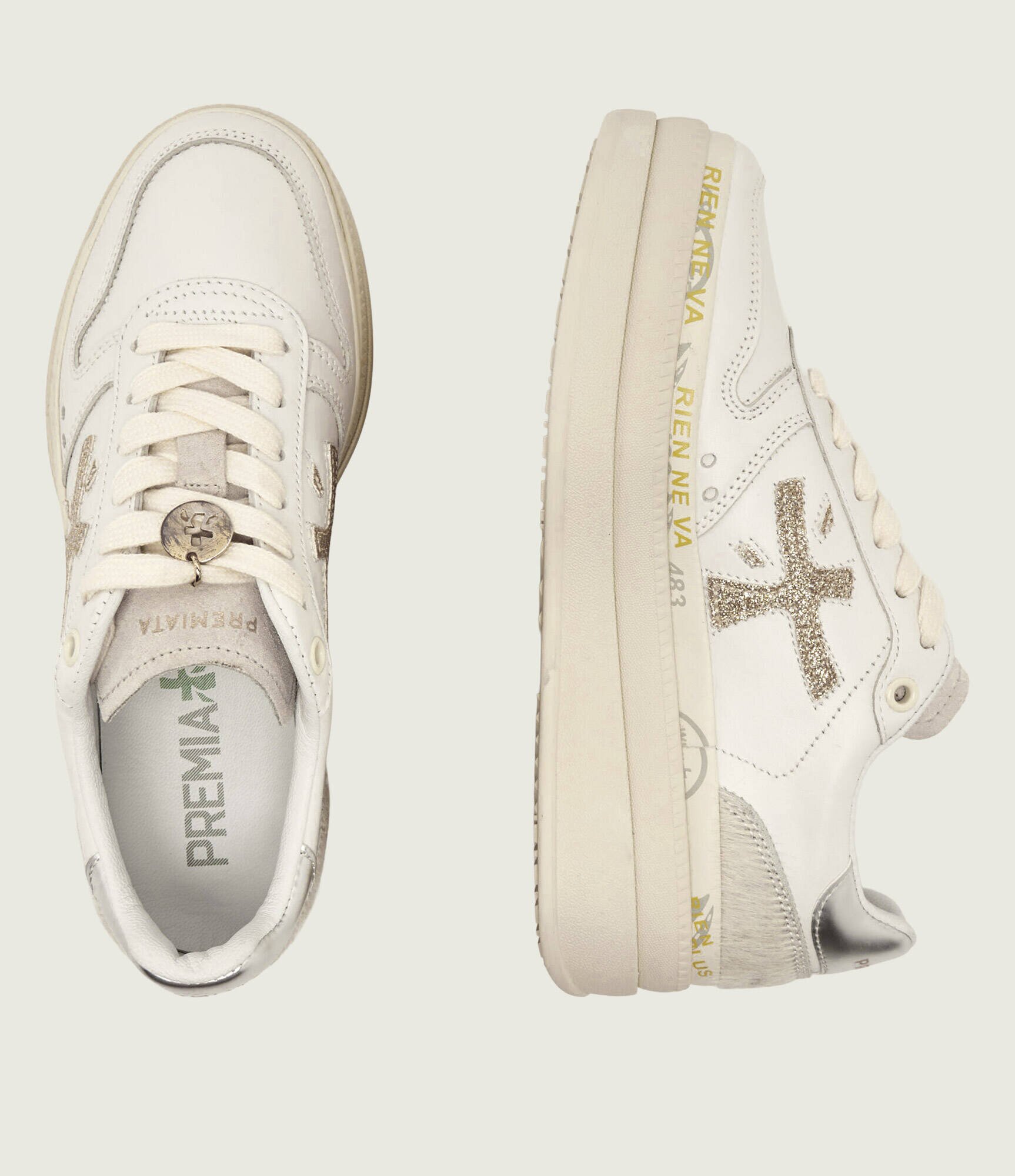Premiata Sneakers MICOL cu adaos de piele