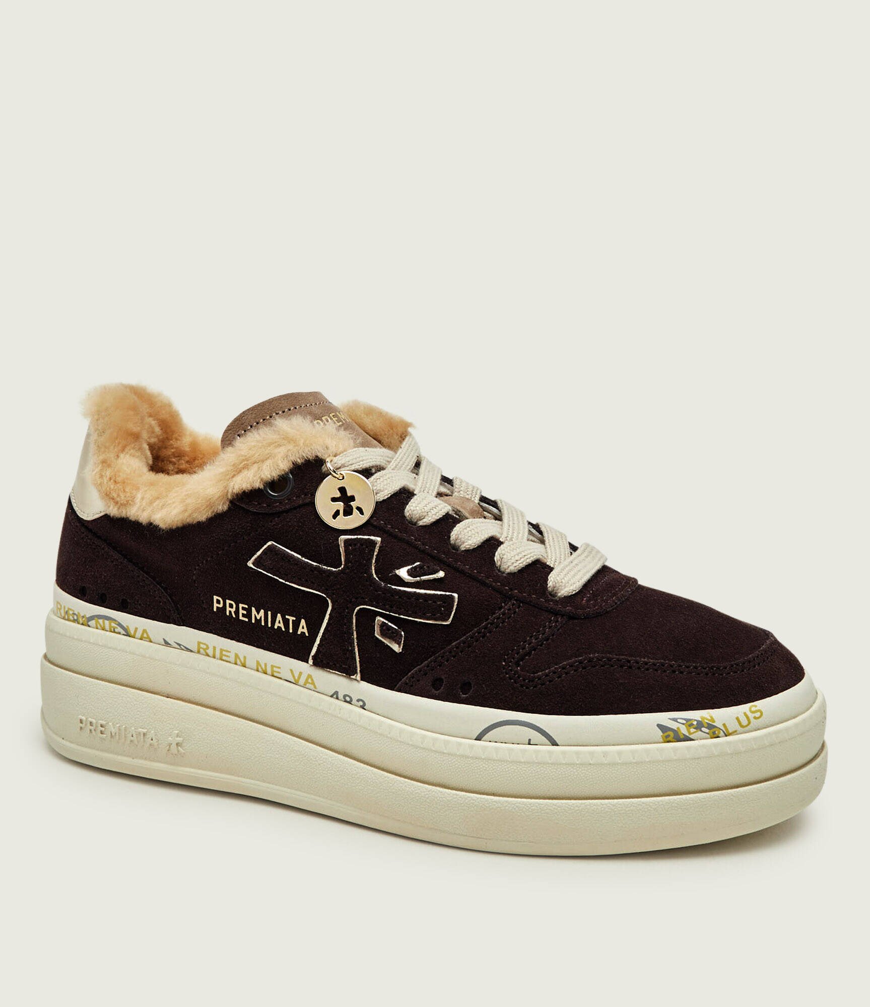 Premiata Sneakers Micol | piele întoarsă (zamsz) | cu adaos de lână | shearling